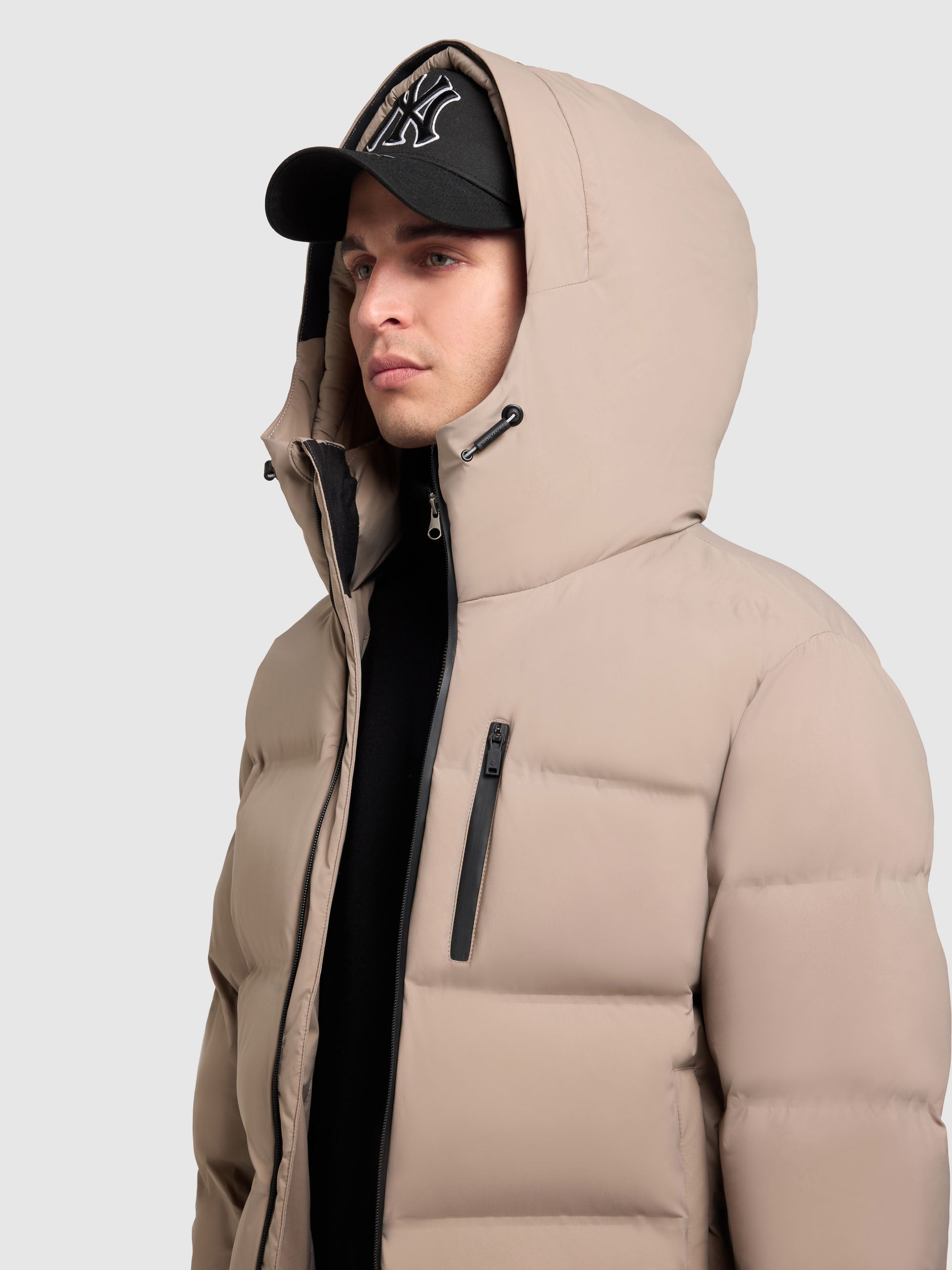 khujo-jacke-silas3-greige-herren-steppjacke-mit-kapuze image 6