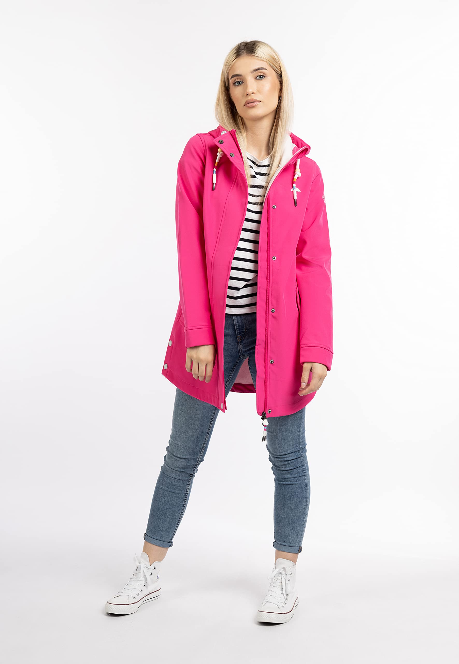 schmuddelwedda-damen-softshell-kurzmantel-wasserdicht-mit-kapuze-und-fleece image 2