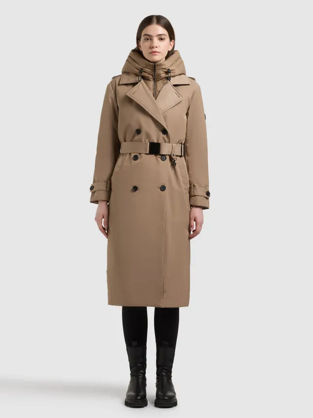 khujo-mantel-elena3-cookie-beige-2in1-knielanger-damen-trenchcoat-mit-steppeinsa image 1