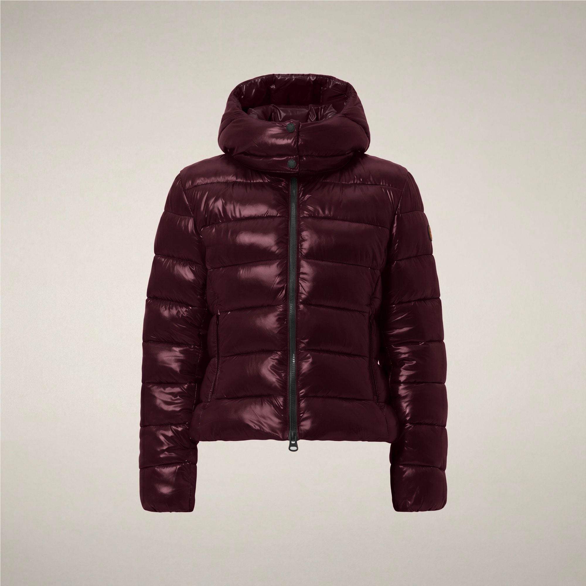 save-the-duck-cosmary-damen-daunenjacke-slim-bordeaux-mit-lack-finish image 3