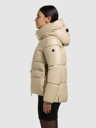khujo-jacke-aurora-beige-gesteppte-kapuzenjacke-damen-in-lederoptik image 5
