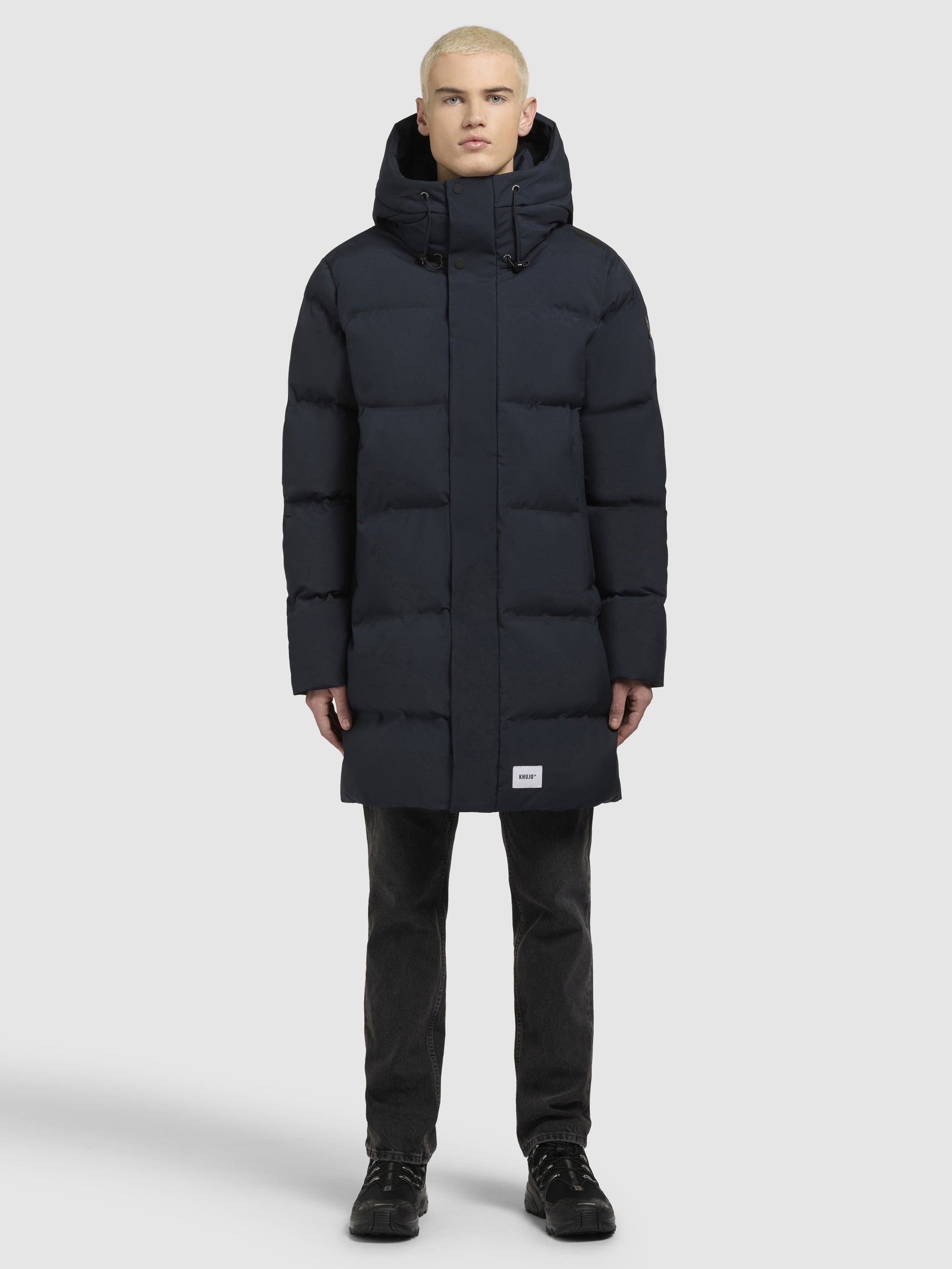 khujo-stank2-damen-steppmantel-dark-blue-lang-mit-kapuze image 1