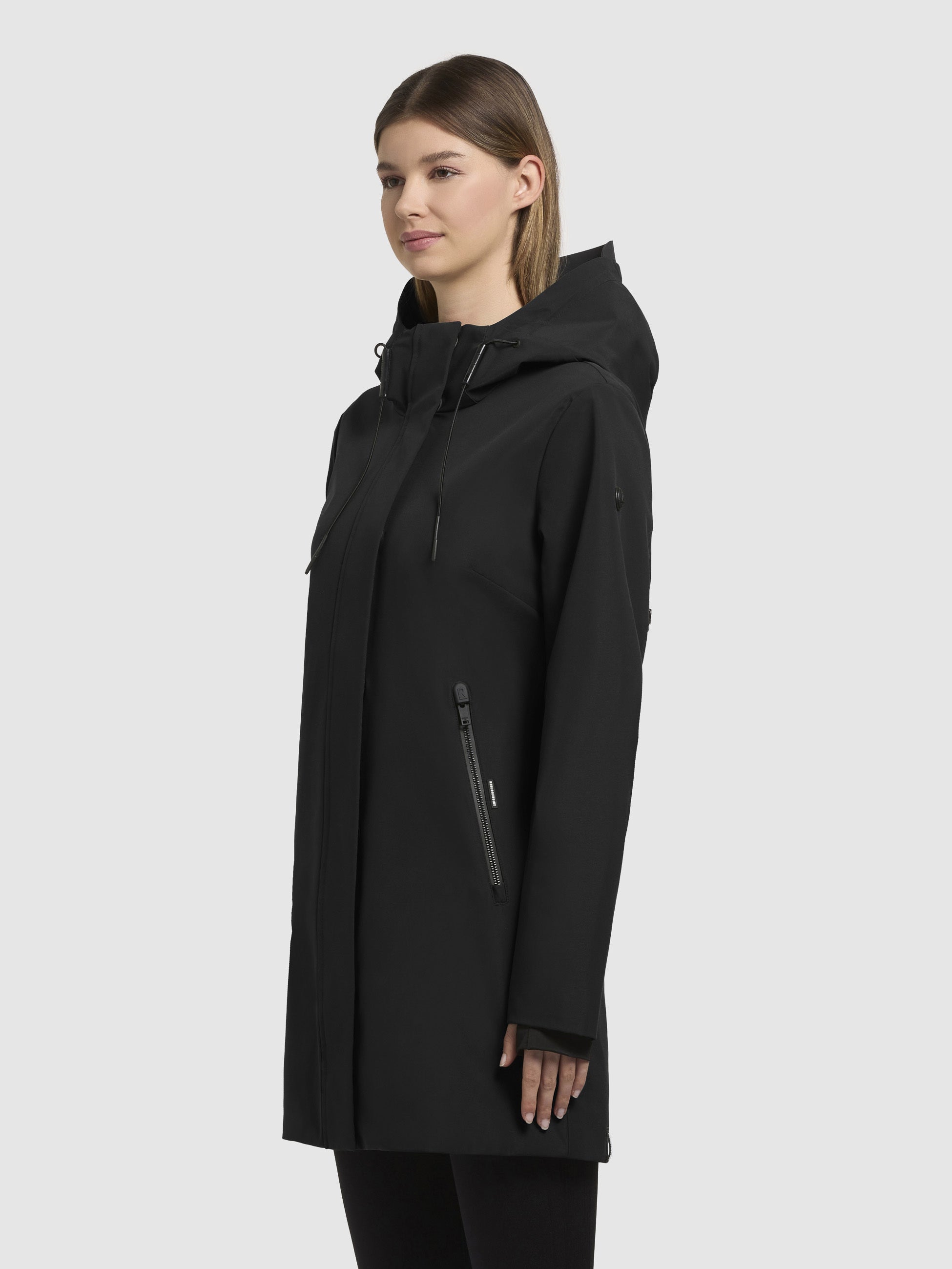 khujo-jacke-izaf3-schwarz-damen-regenjacke-wasserabweisend-mit-kapuze image 5