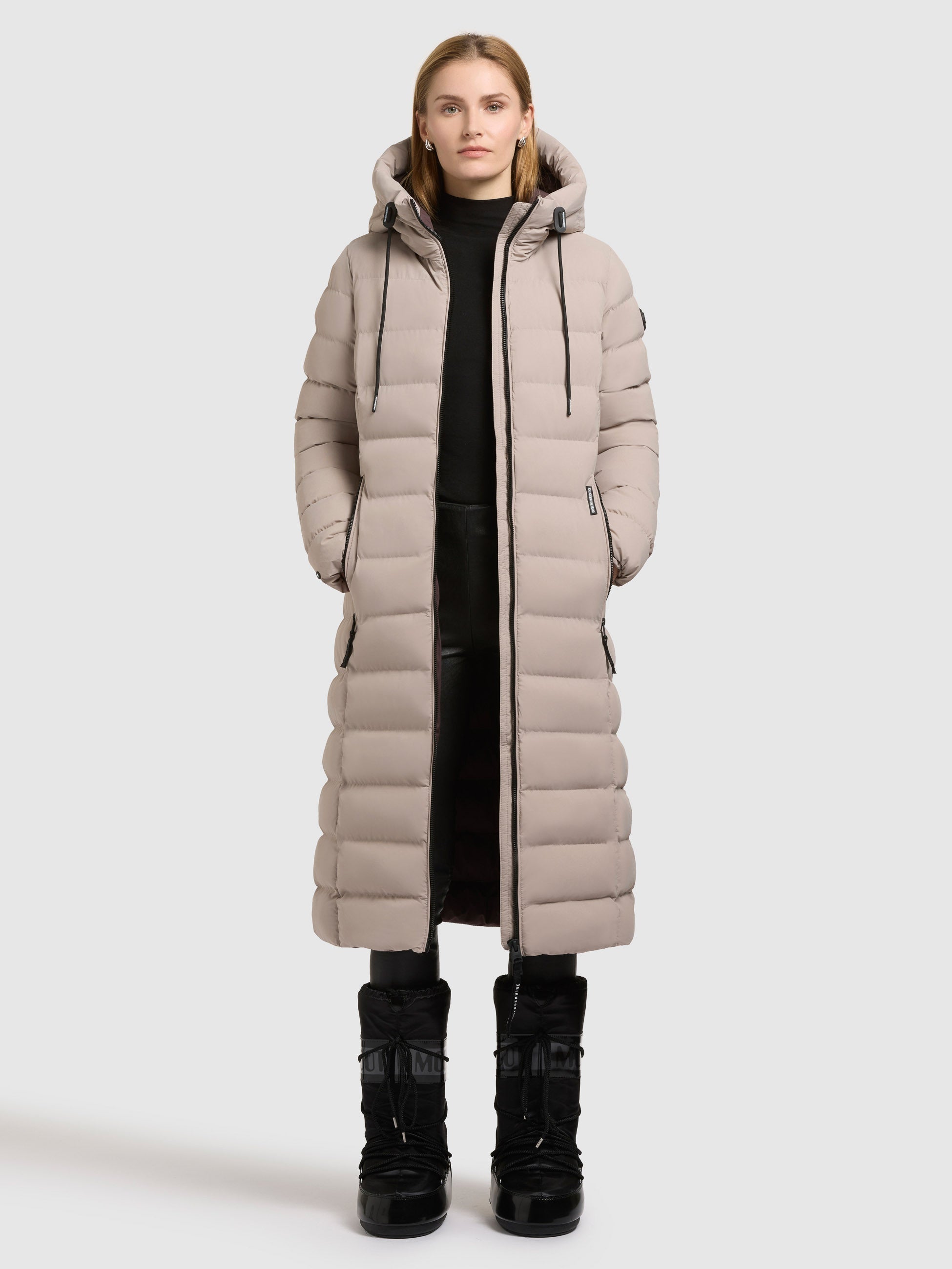 khujo-mantel-cleo-hellbeige-knielanger-damen-parka-steppmantel image 2