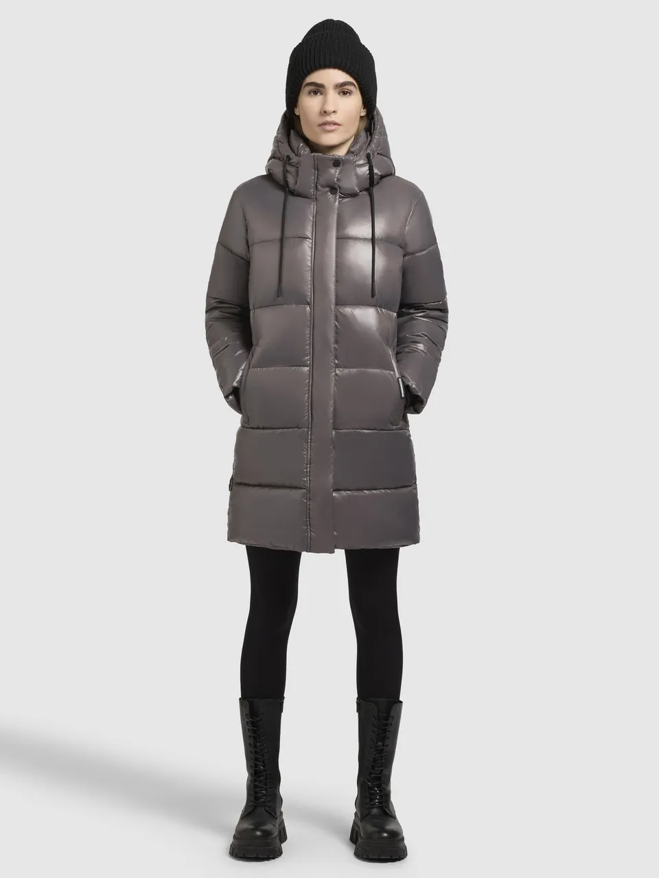 khujo-coat-jadet2-mauve-dark-kurzer-damen-steppmantel-mit-abnehmbarer-kapuze image 1