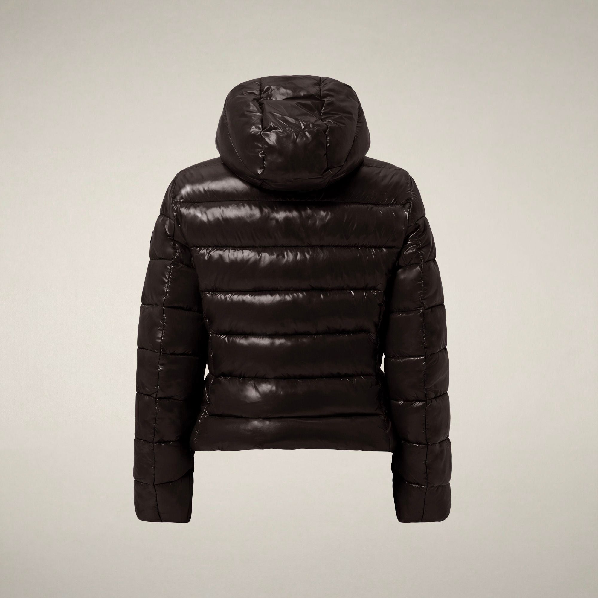 save-the-duck-cosmary-daunenjacke-slim-damen-braun-schwarz-laqu image 4