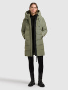 khujo-coat-heather-muted-green-kurzer-steppmantel-damen image 2