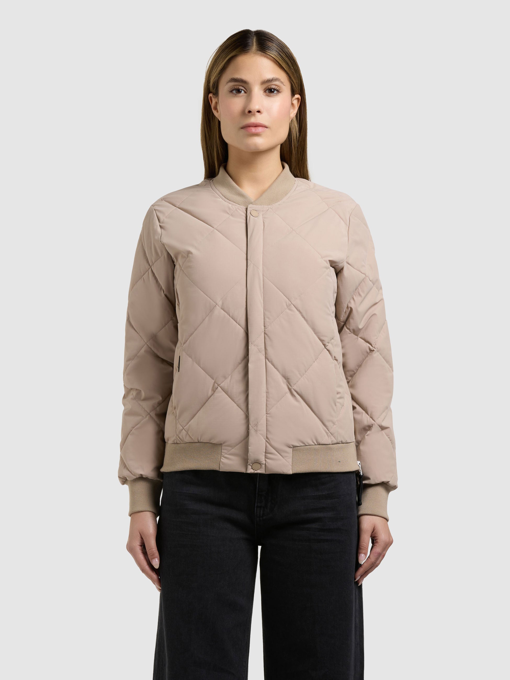 khujo-ange2-jacke-latte-beige-kurz-bomber-steppjacke image 4