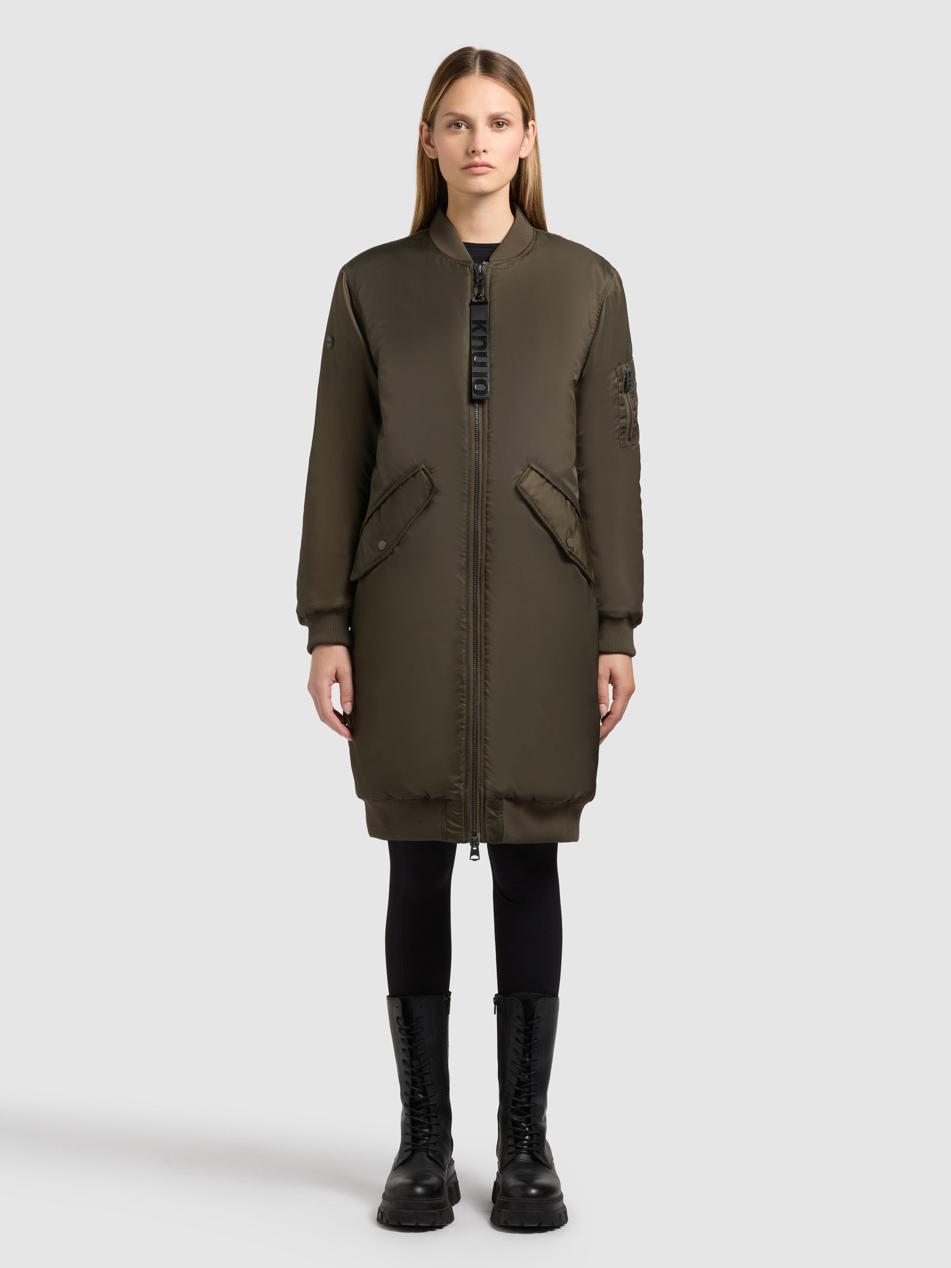 khujo-mantel-lulu-forest-green-damen-wintermantel-bomber-loose-fit image 6
