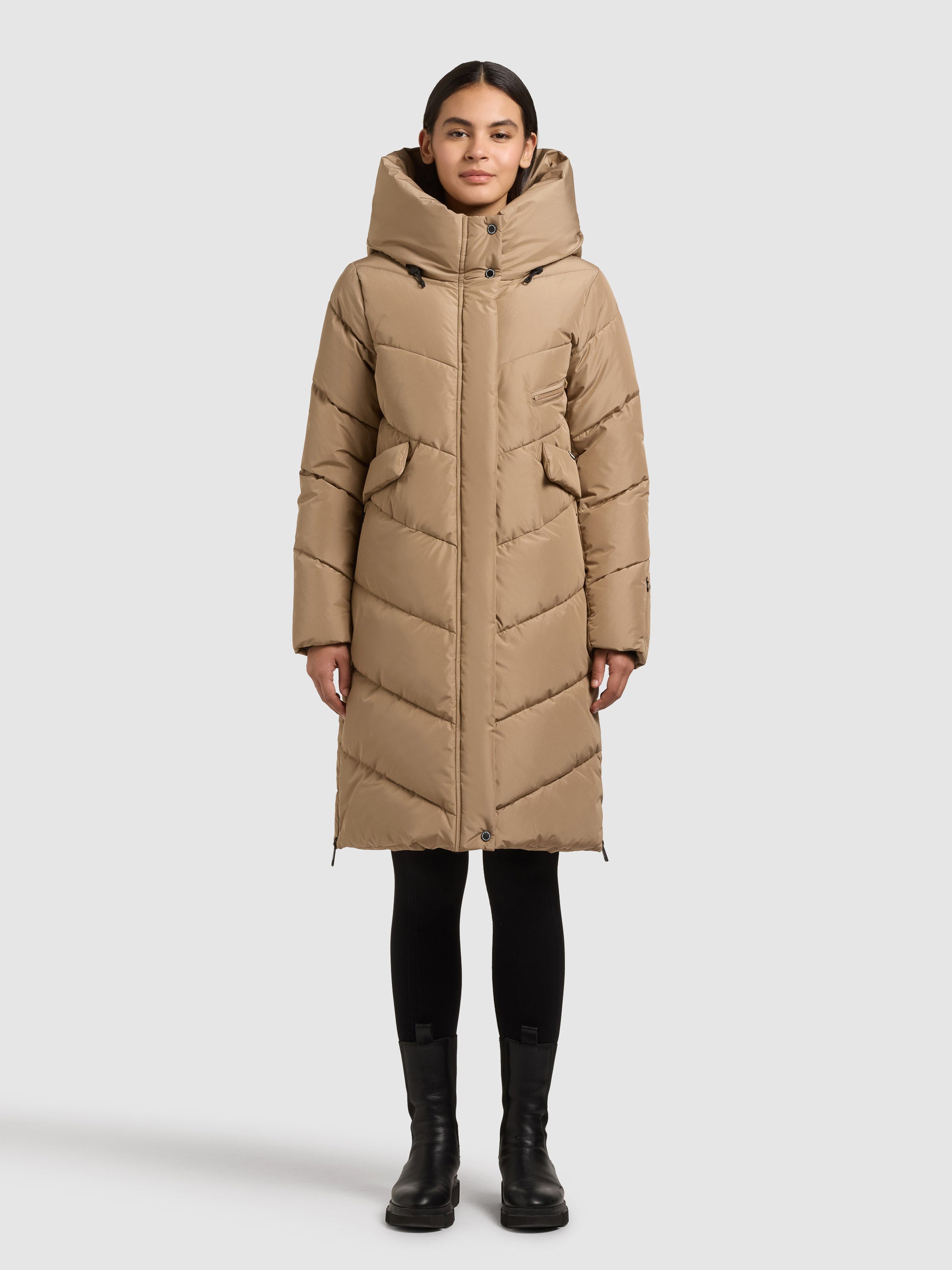 khujo-sunne-wintermantel-cookie-beige-knielang-loose-fit image 1