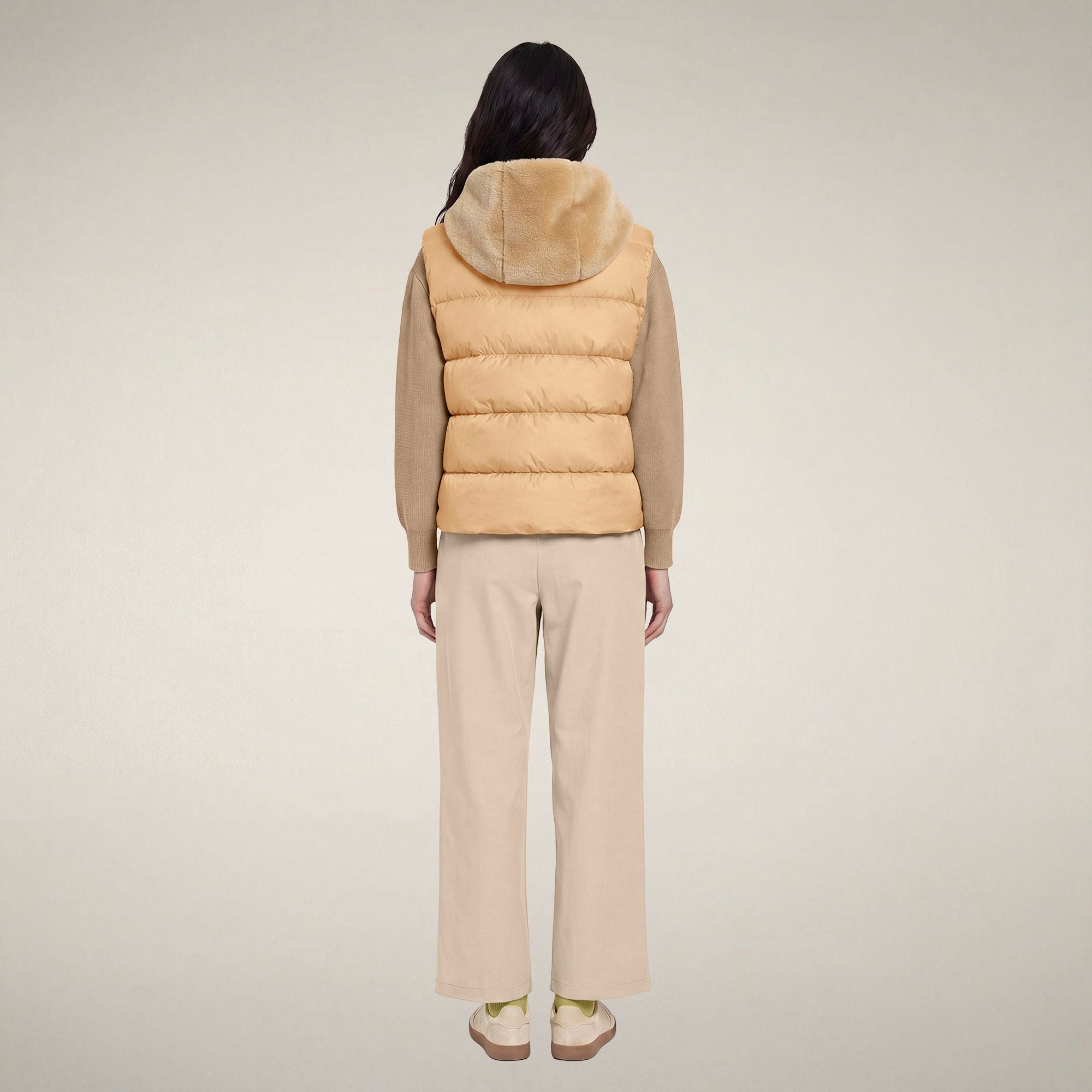 save-the-duck-cassandra-damen-steppweste-pelz-optik-steinbeige image 2