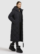khujo-elow-damen-steppmantel-dunkelgrau-rautenstepp-regular-fit image 6
