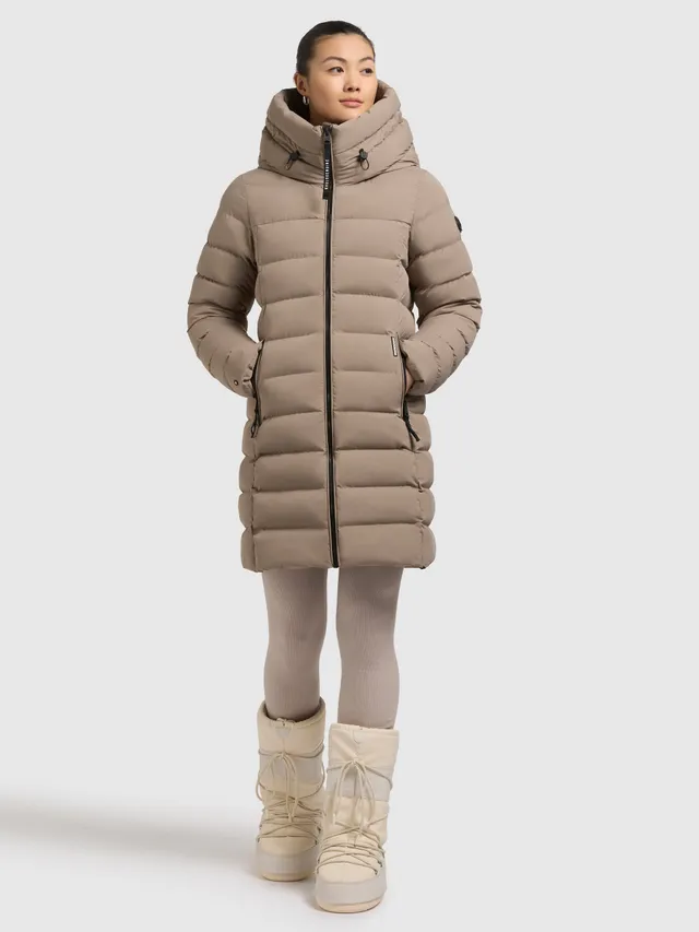 khujo-coat-nekar2-greige-kurzer-damen-steppmantel image 1
