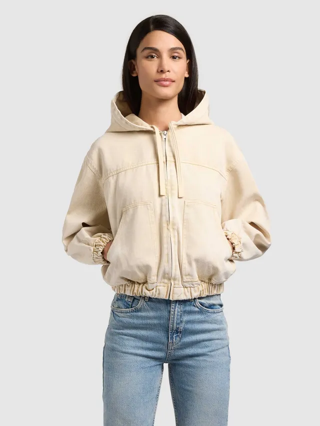 khujo-jacke-gretel-sand-damen-jeans-blouson-oversize-mit-kapuze image 1