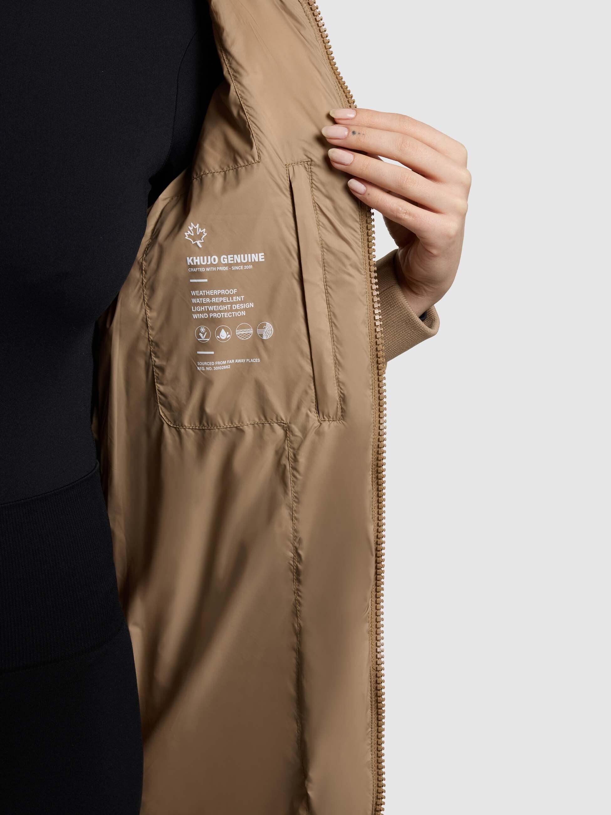 khujo-mantel-nora-dark-camel-damen-steppmantel-im-materialmix image 8