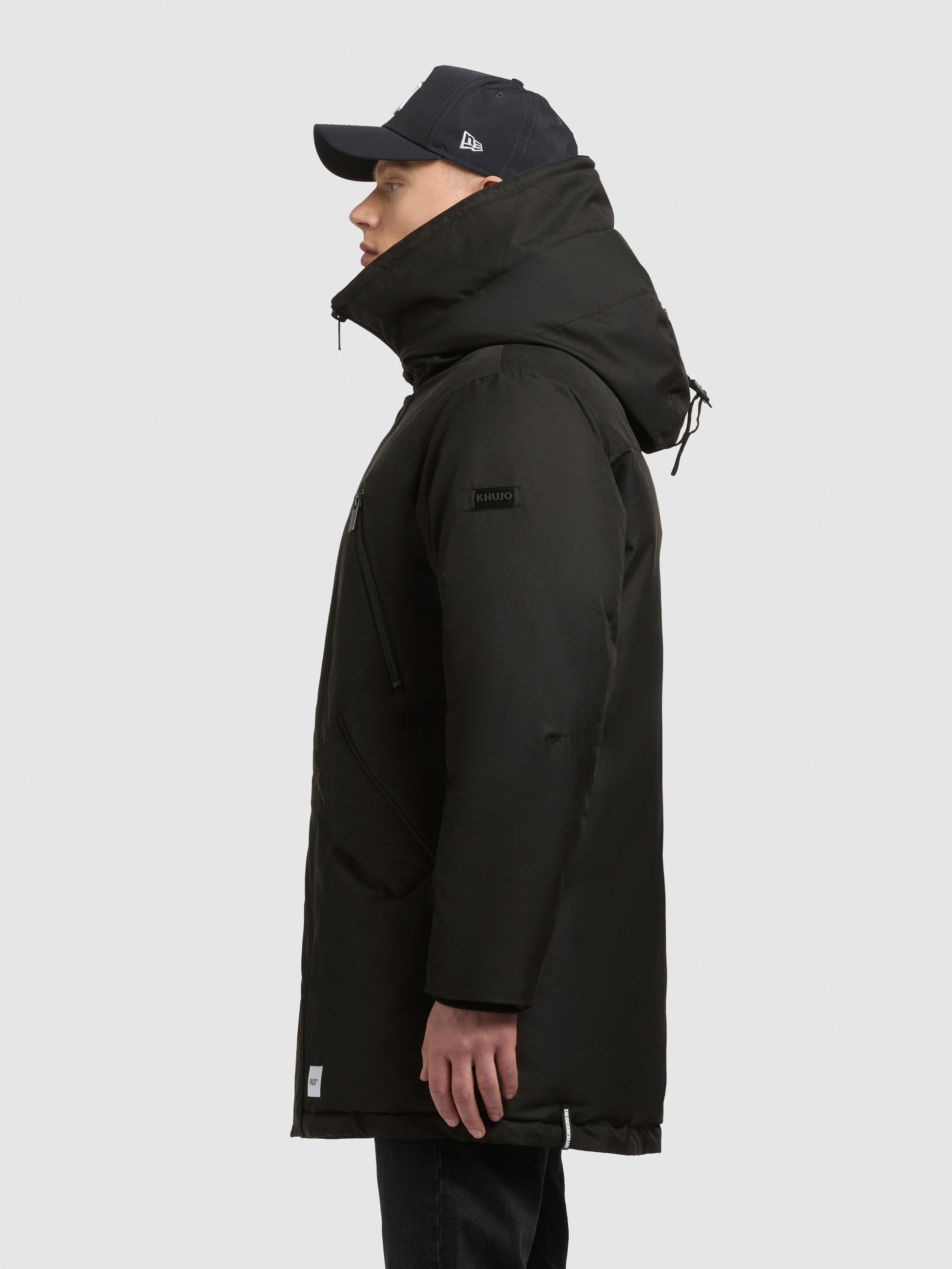 khujo-nate-mantel-black-loose-fit-kurzmantel-mit-kapuze image 5