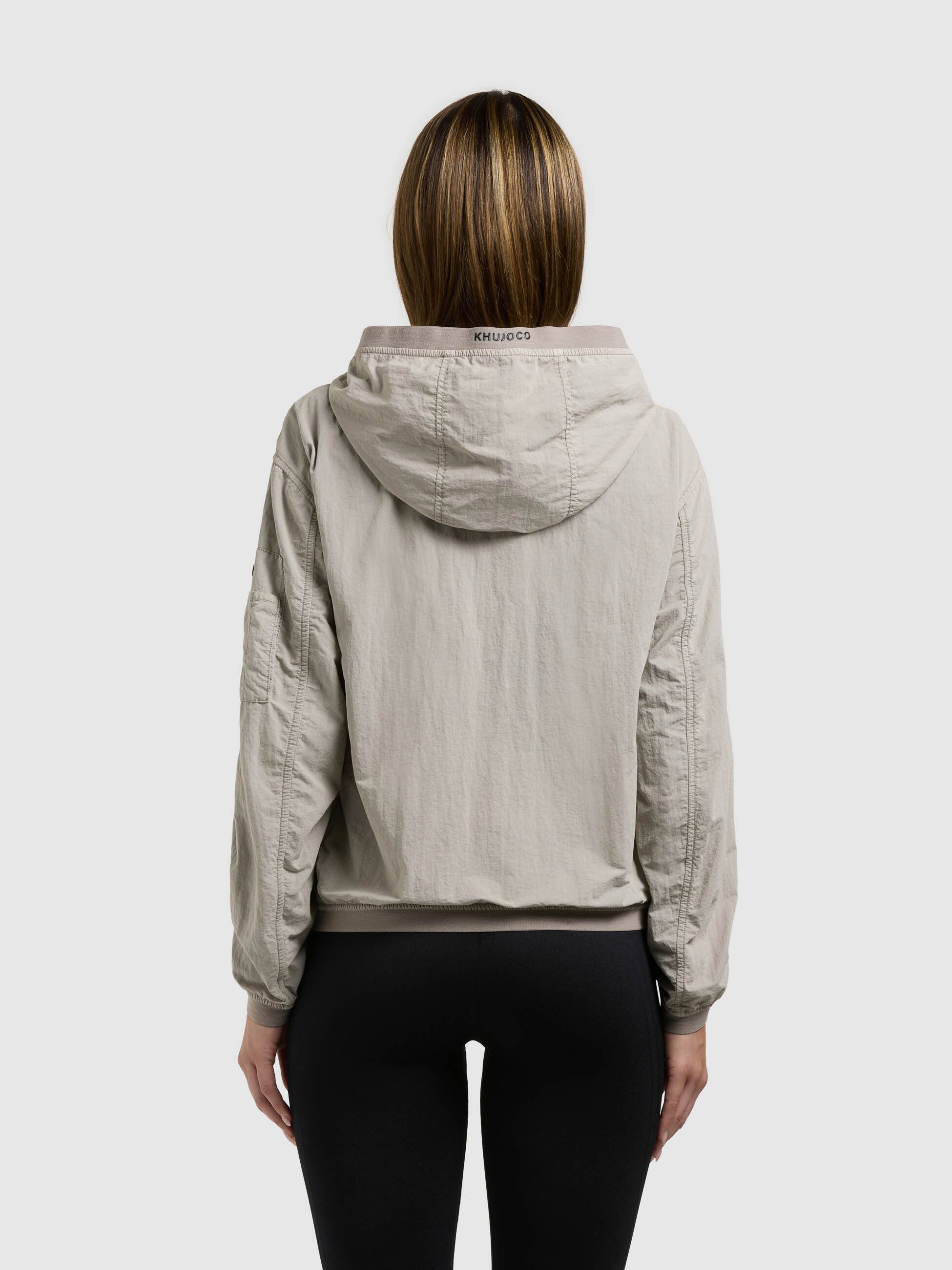 khujo-vona-damen-bomberjacke-bone-beige-leichte-ungef-tterte-blousonjacke image 3