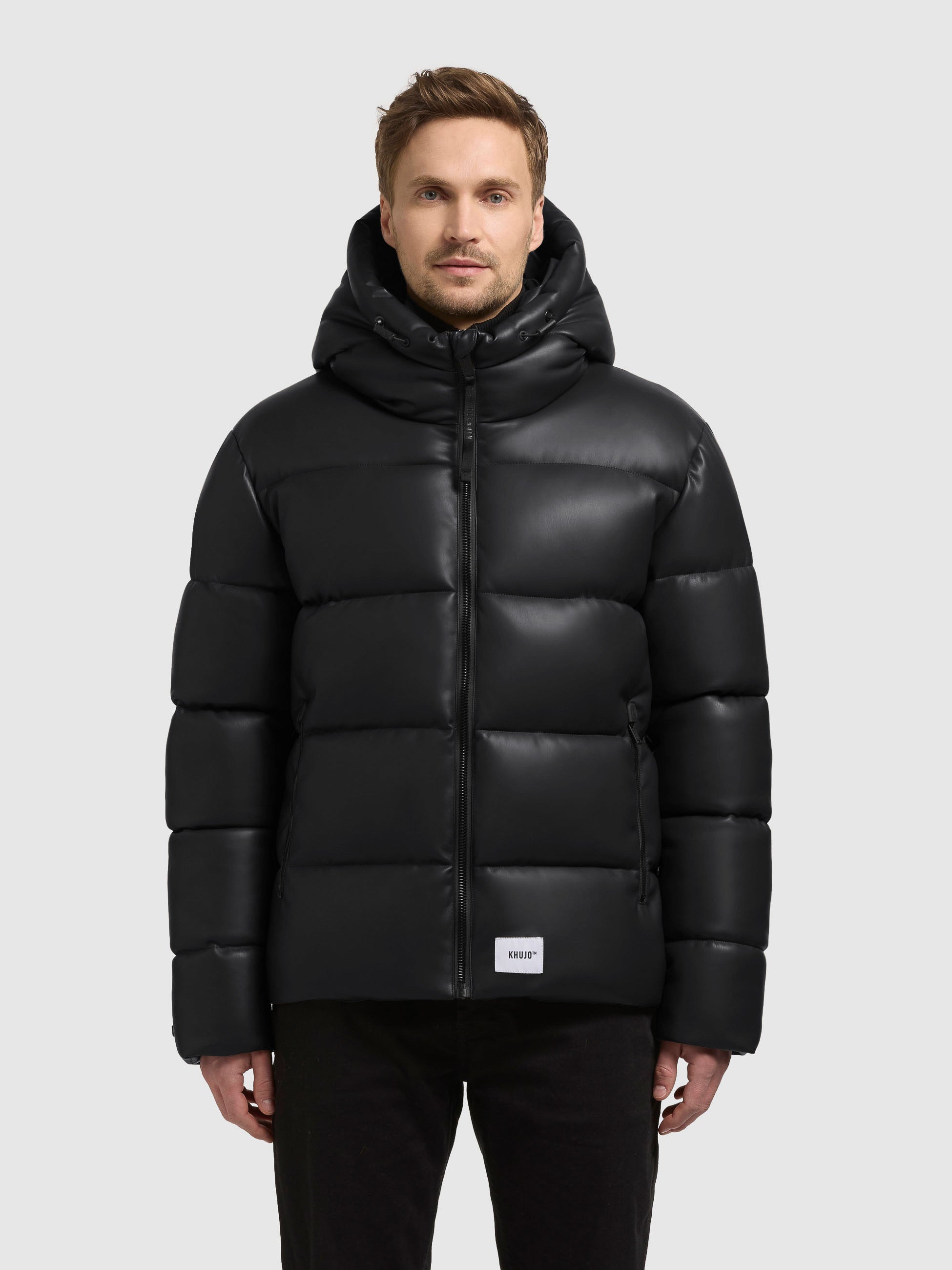 khujo-jacke-coen-black-winterjacke-lederoptik-wasserabweisend image 4
