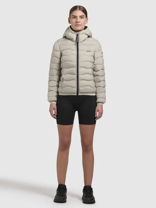 khujo-nargo-damen-steppjacke-slim-fit-h-ftlang-in-beige-hellgr-n image 1