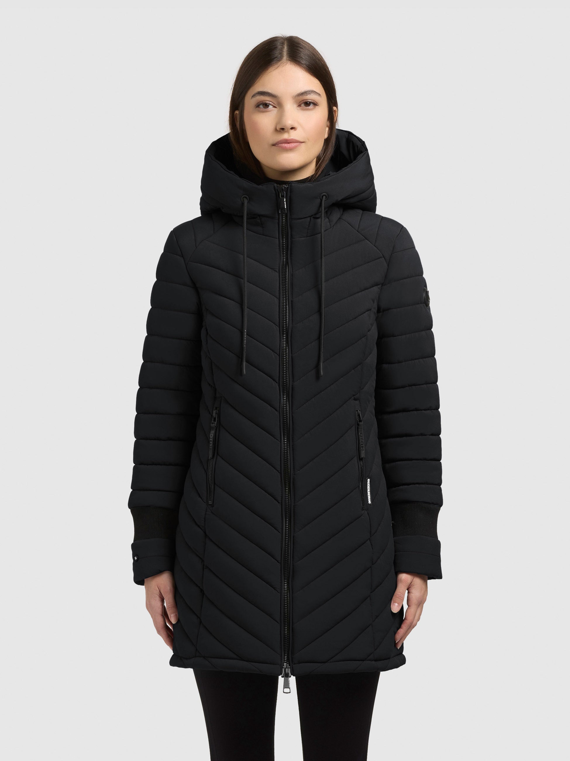 khujo-mantel-nita4-black-damen-kurzmantel-gesteppt-mit-rippstrick image 4