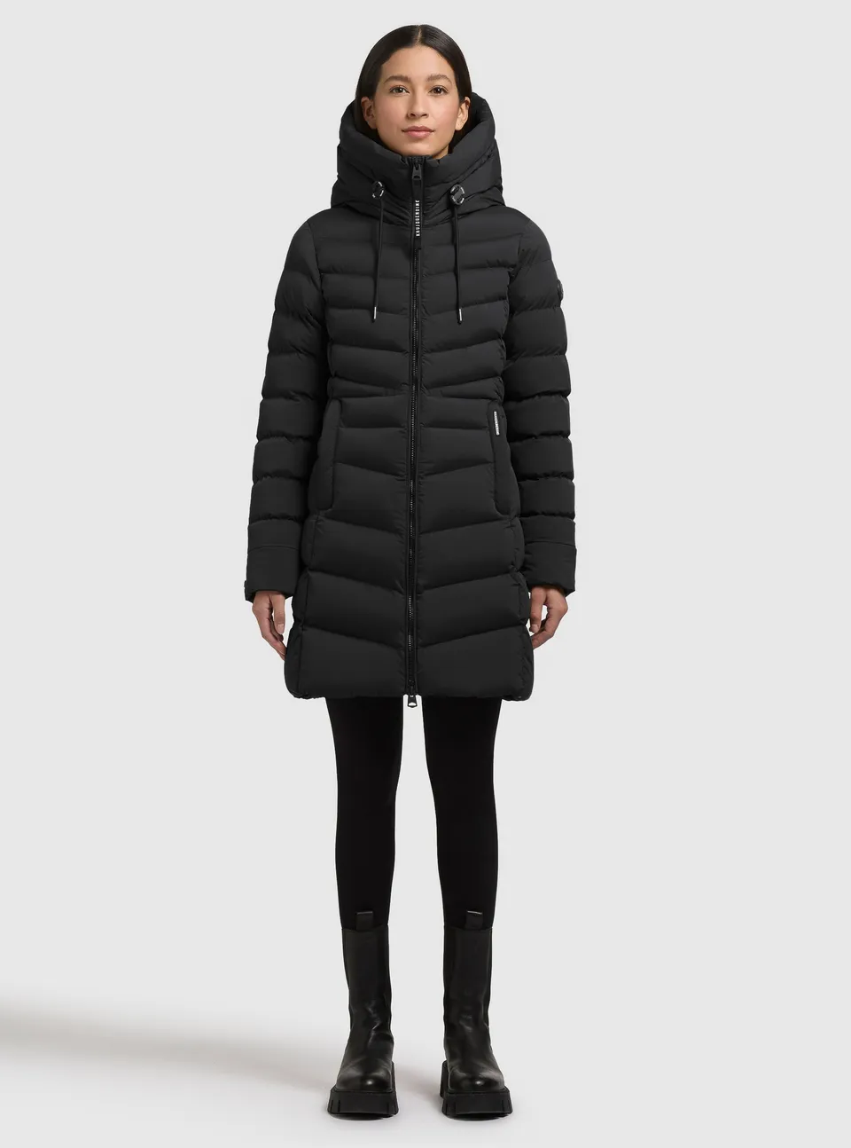 khujo-mantel-tuhani5-black-steppmantel-damen-slim-fit-kurz image 1