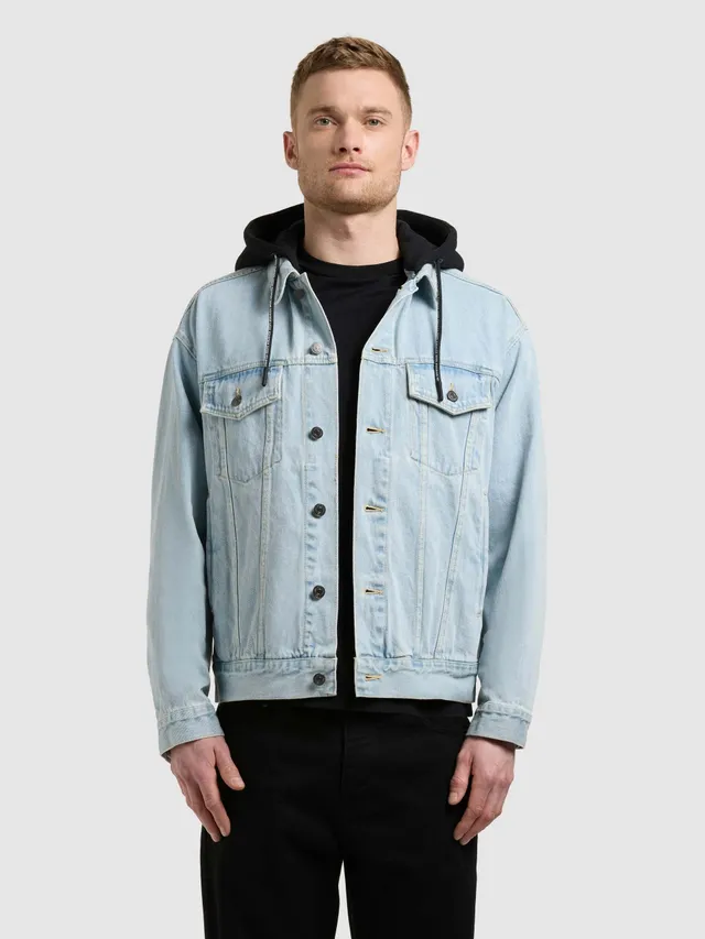 khujo-jacke-jokin-light-blue-jeansjacke-aus-baumwoll-denim-mit-kapuze image 1