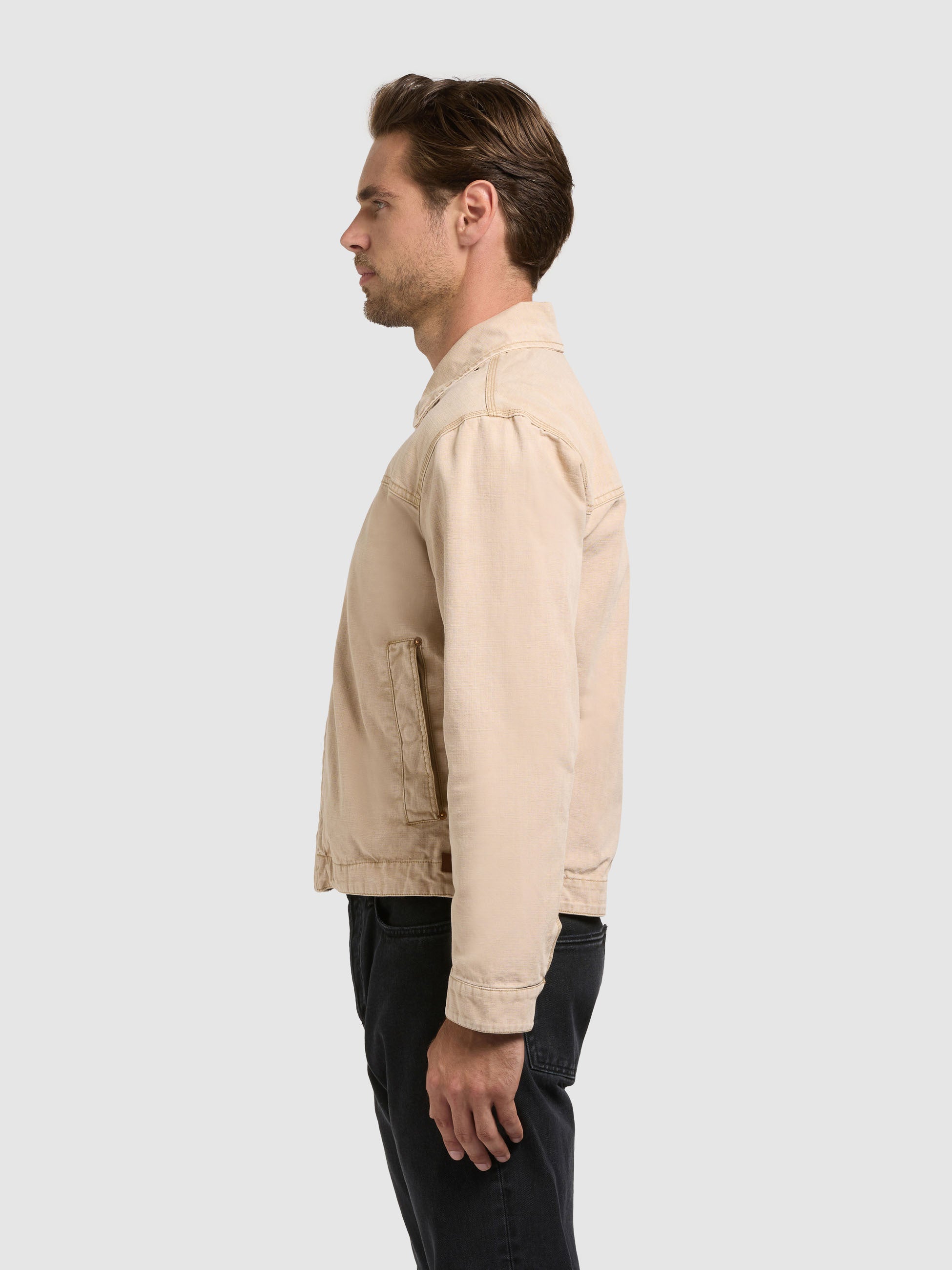 khujo-brave-jacke-sugar-cane-beige-blouson-harrington-damen-herren-canvas image 5