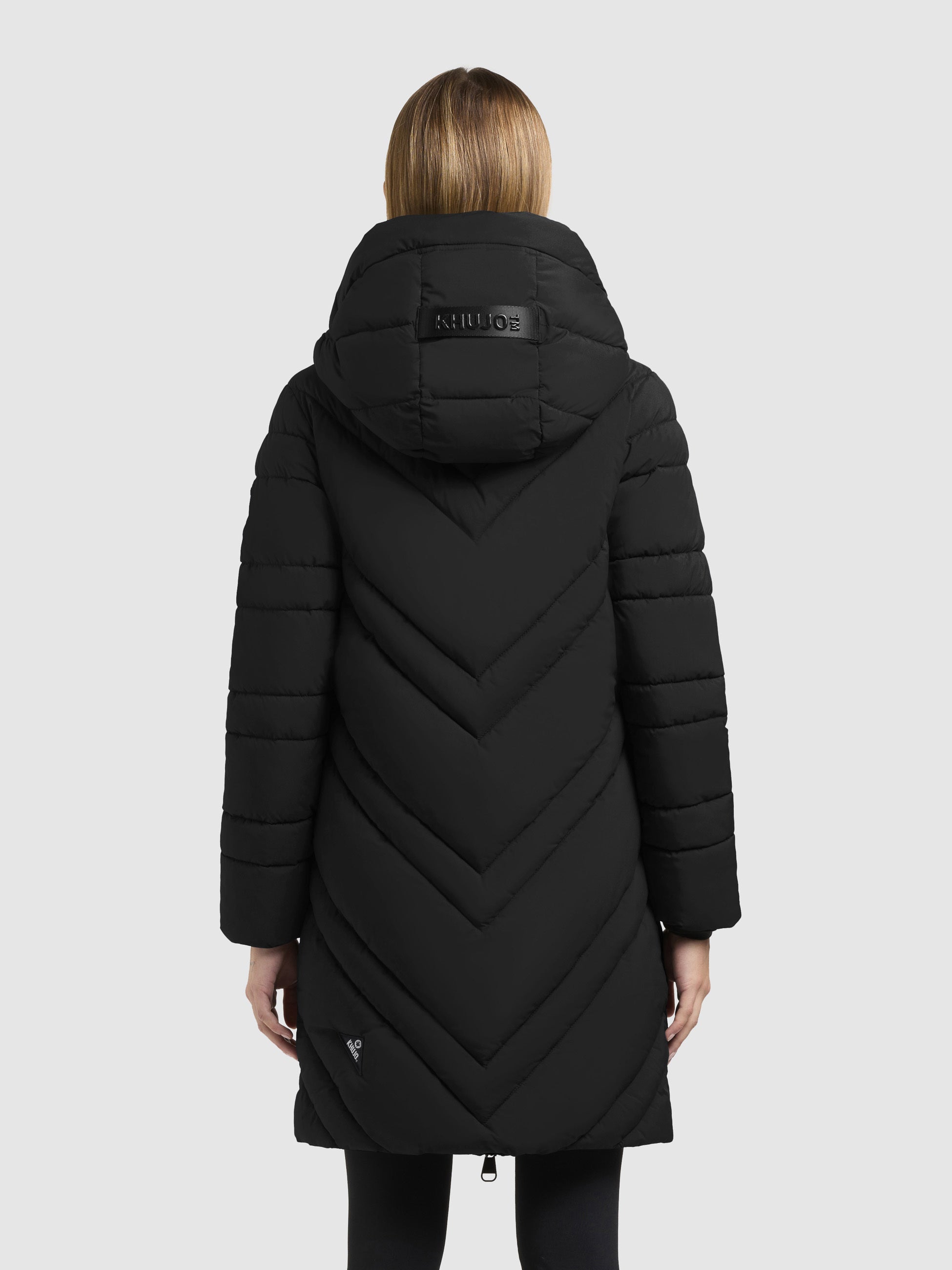 khujo-mantel-taby2-black-damen-steppmantel-knielang-mit-kapuze image 3