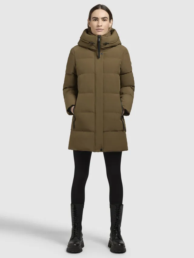khujo-coat-lola-khaki-kurzer-wattierter-damen-steppmantel-regular-fit image 1