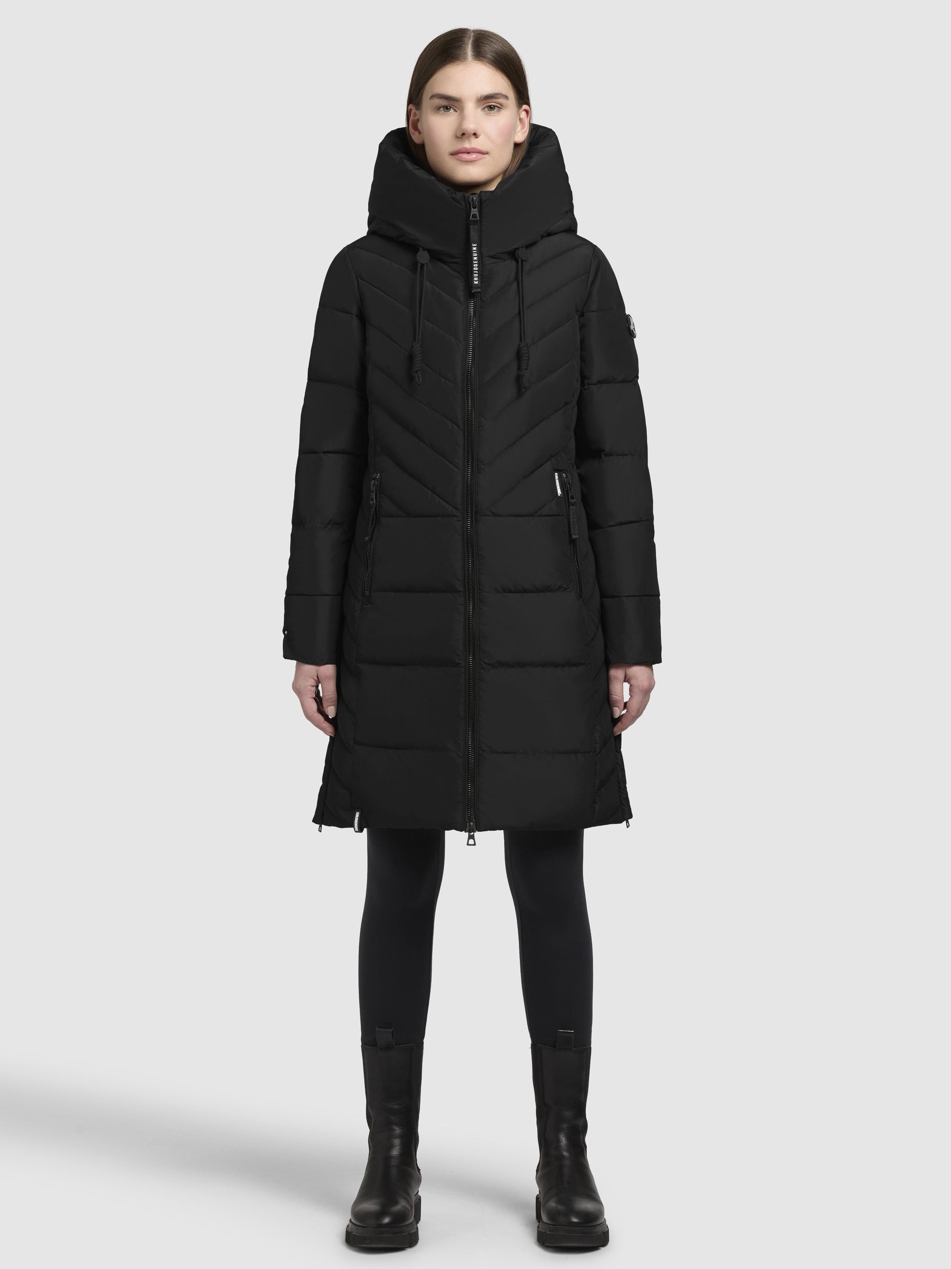 khujo-gung-damen-mantel-schwarz-warm-wattierter-wintermantel-mit-kapuze image 2