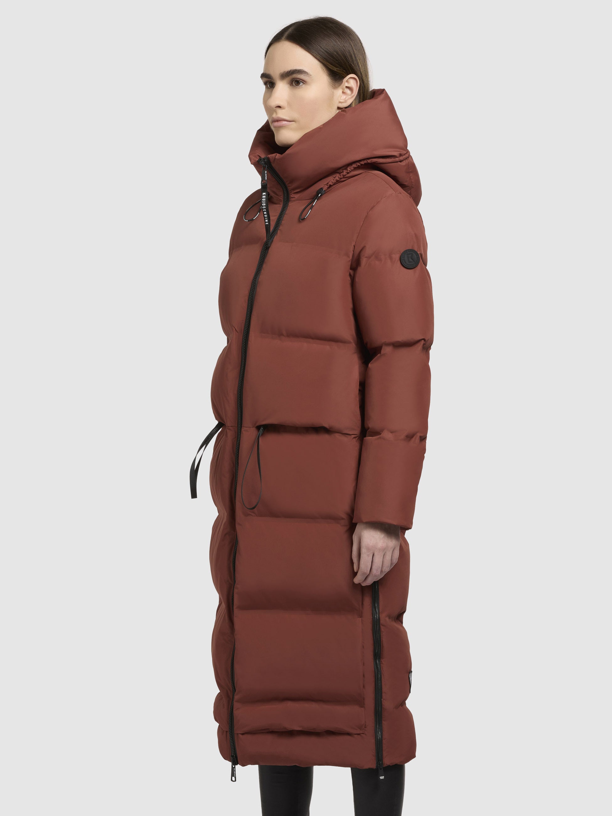 khujo-aroma-damen-steppmantel-dunkelrot-wadenlang-regular-fit image 5