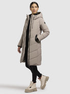 khujo-aribay5-mantel-gray-beige-leicht-wattierter-damen-steppmantel-lang image 6
