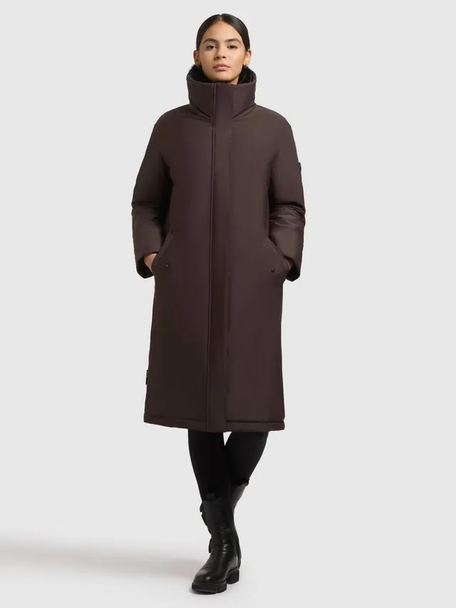 khujo-coat-collie-moody-plum-knielanger-damen-steppmantei-mit-stehkragen image 1