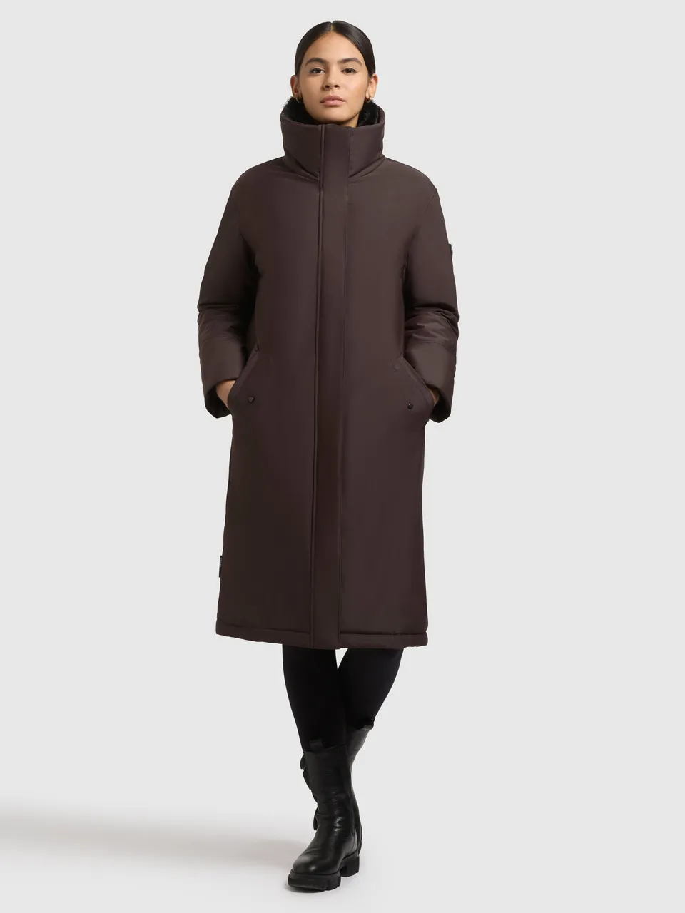 khujo-coat-collie-moody-plum-knielanger-damen-steppmantei-mit-stehkragen image 1
