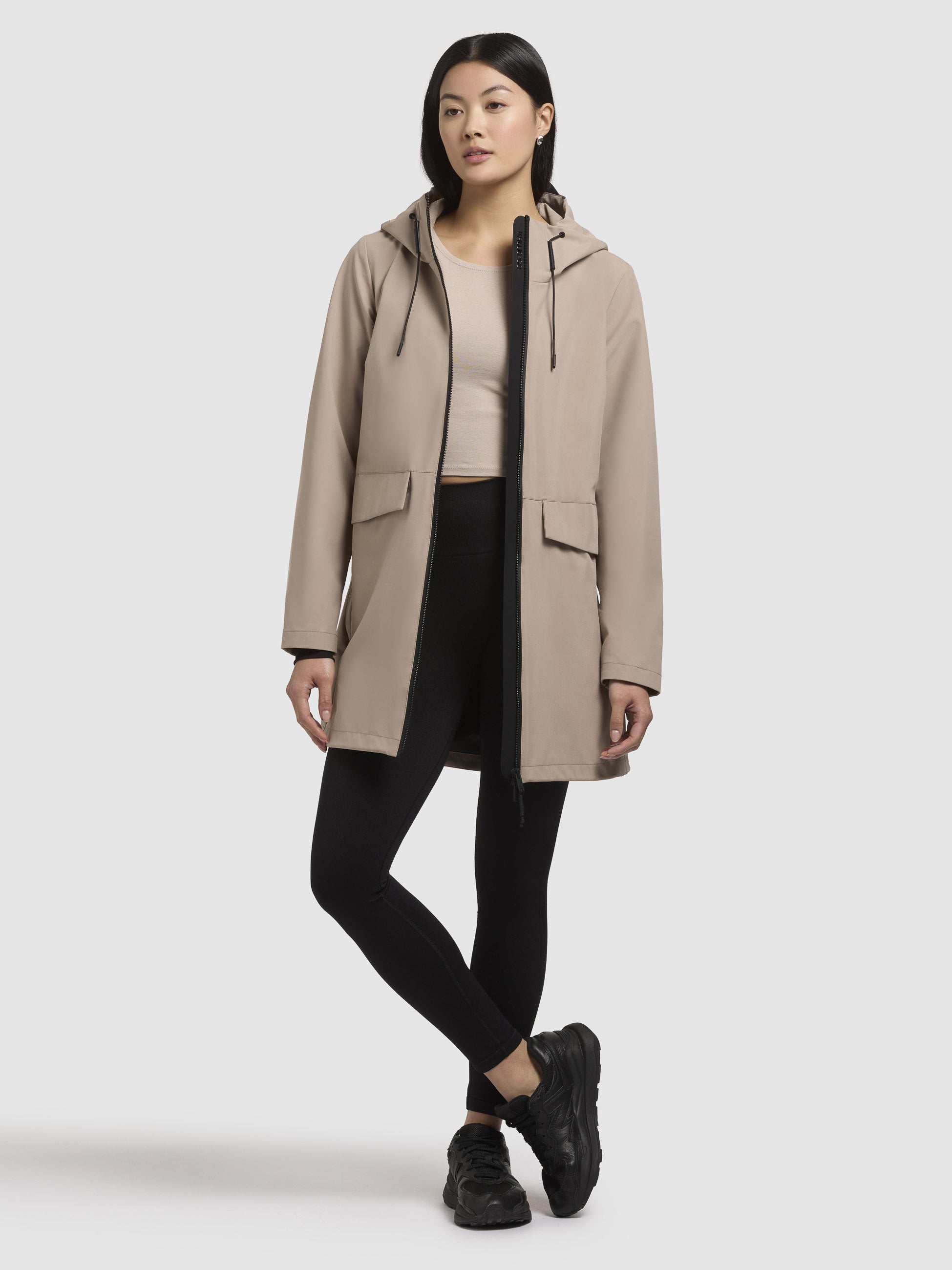 khujo-jacke-yoni-damen-regenjacke-beige-wasserabweisend image 6