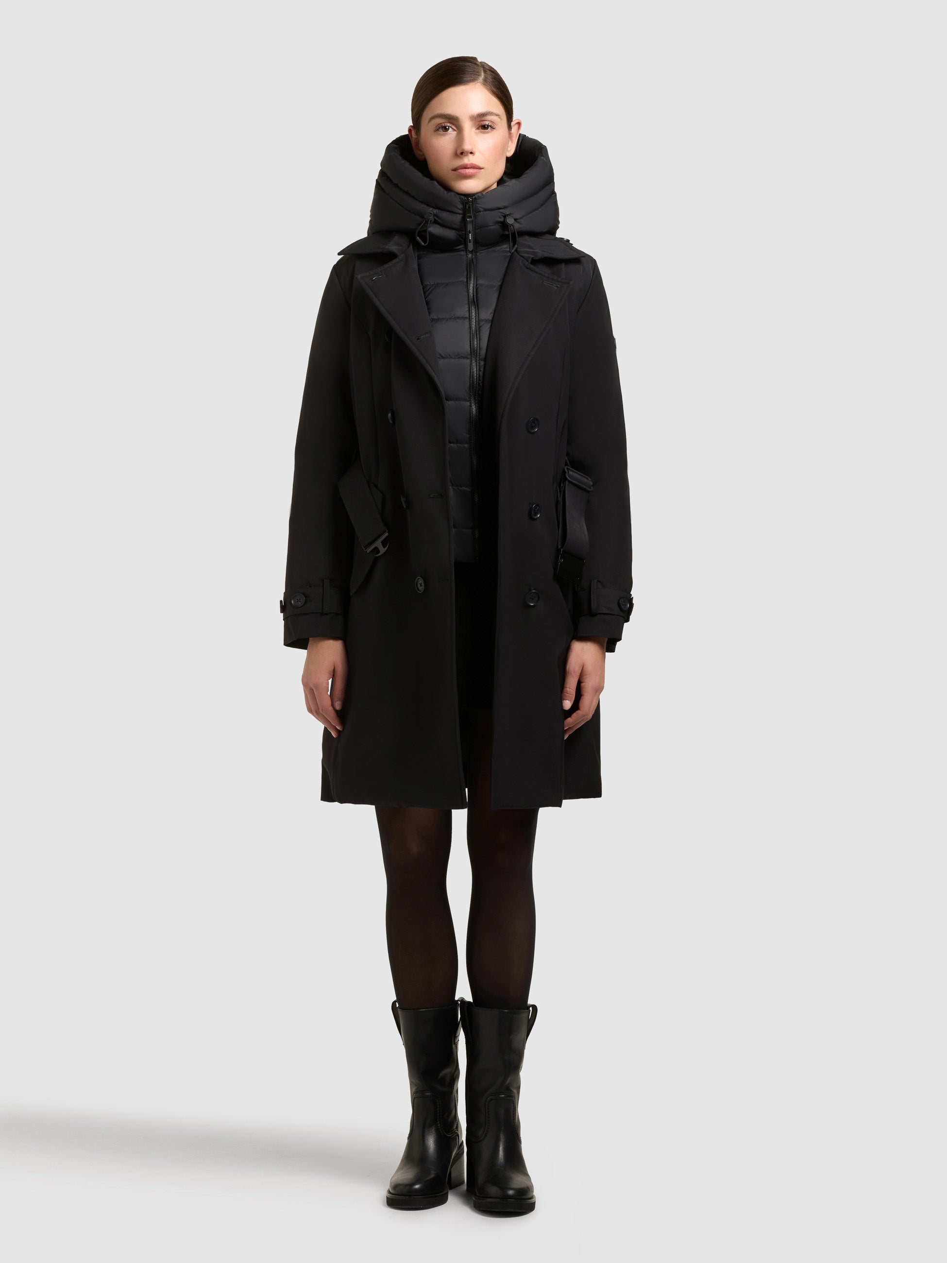 khujo-gora-mantel-black-damen-trenchcoat-kurzmantel-mit-g-rtel image 1