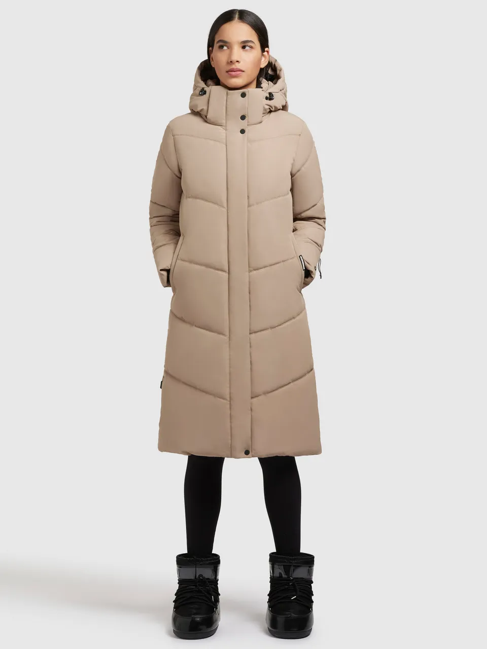 khujo-coat-torino4-sand-damen-steppmantel-knielang image 1