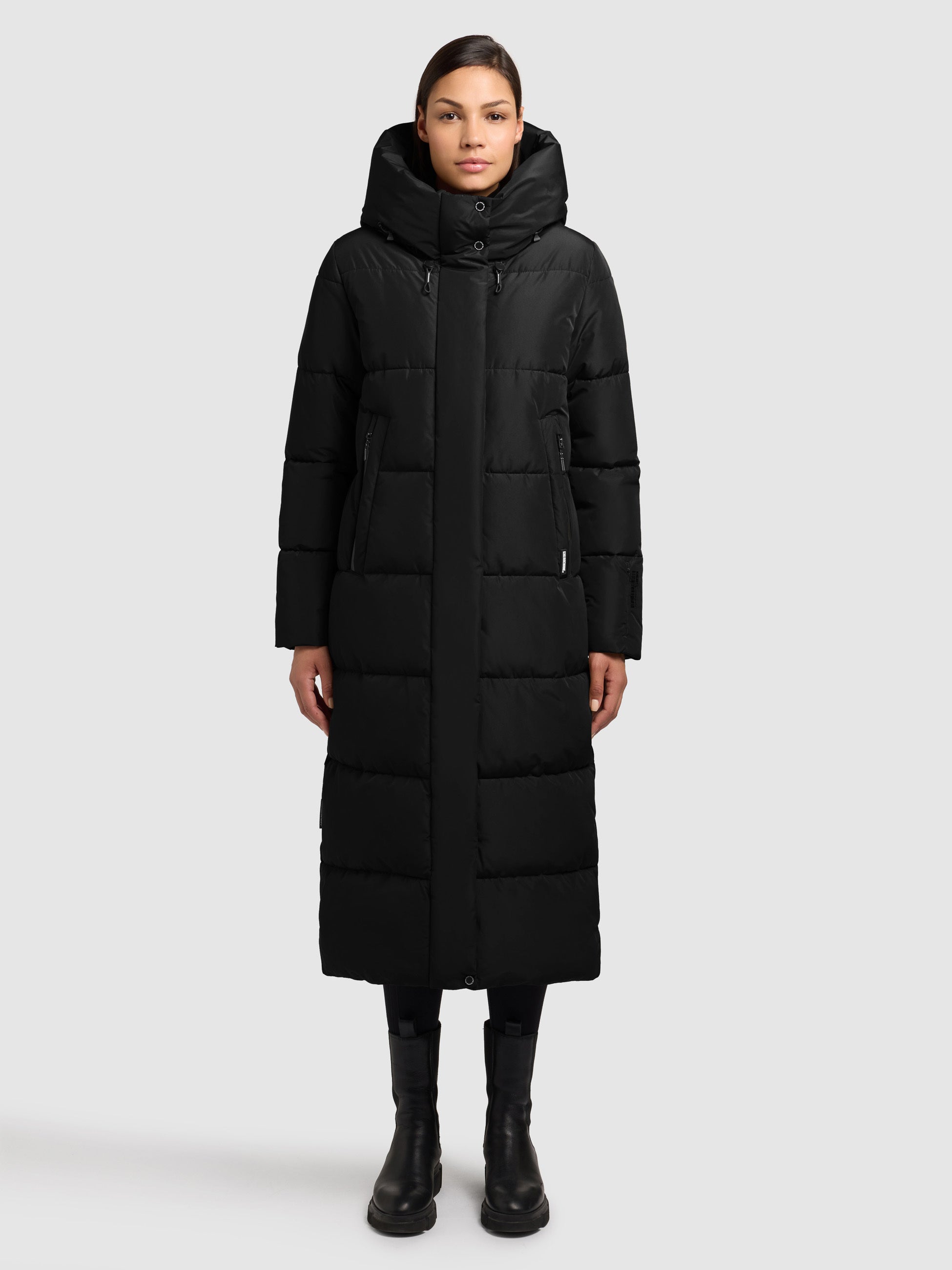khujo-coat-soulani4-black-damen-steppmantel-wadenlang image 1
