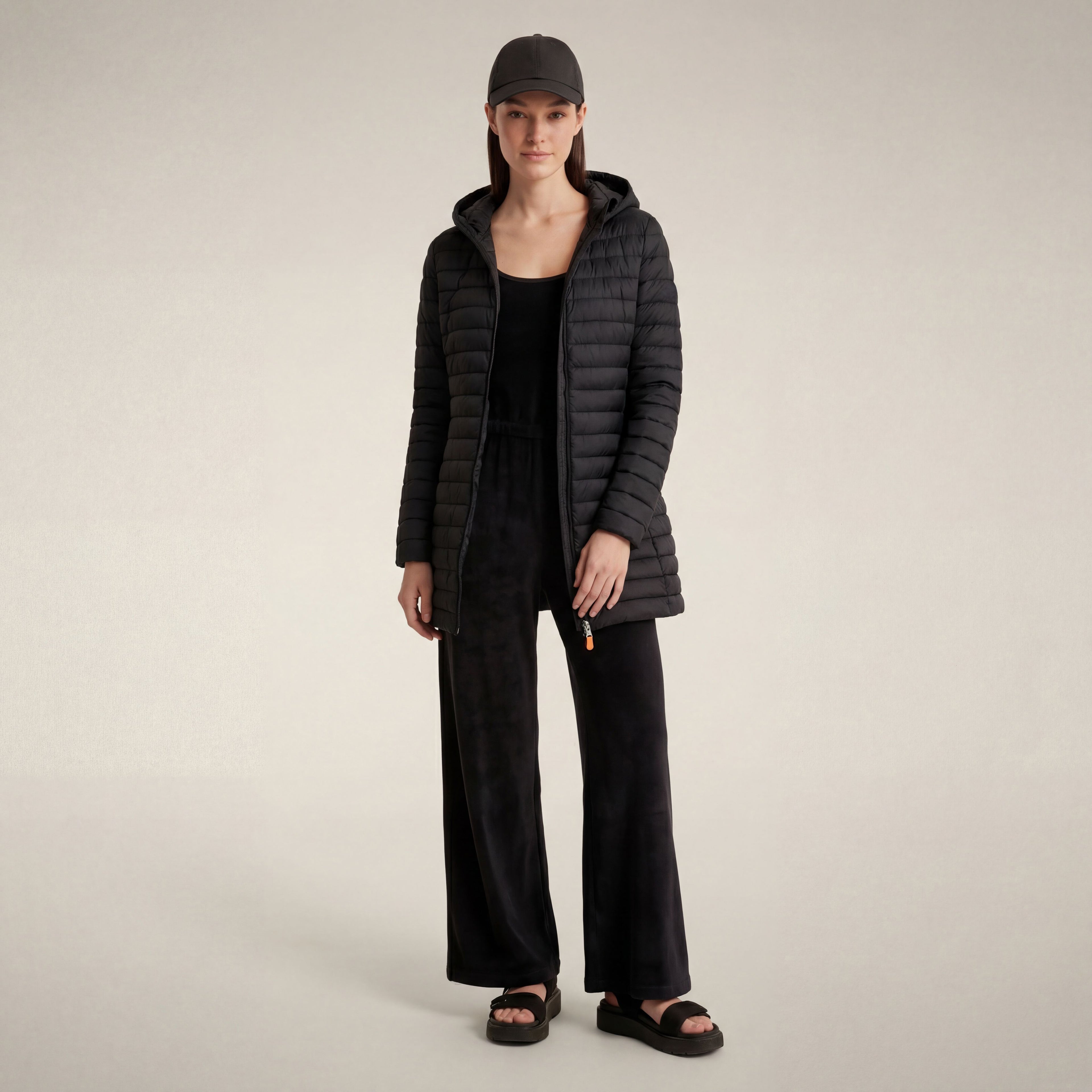 save-the-duck-bryanna-langer-damen-daunenmantel-schwarz-slim-fit image 1