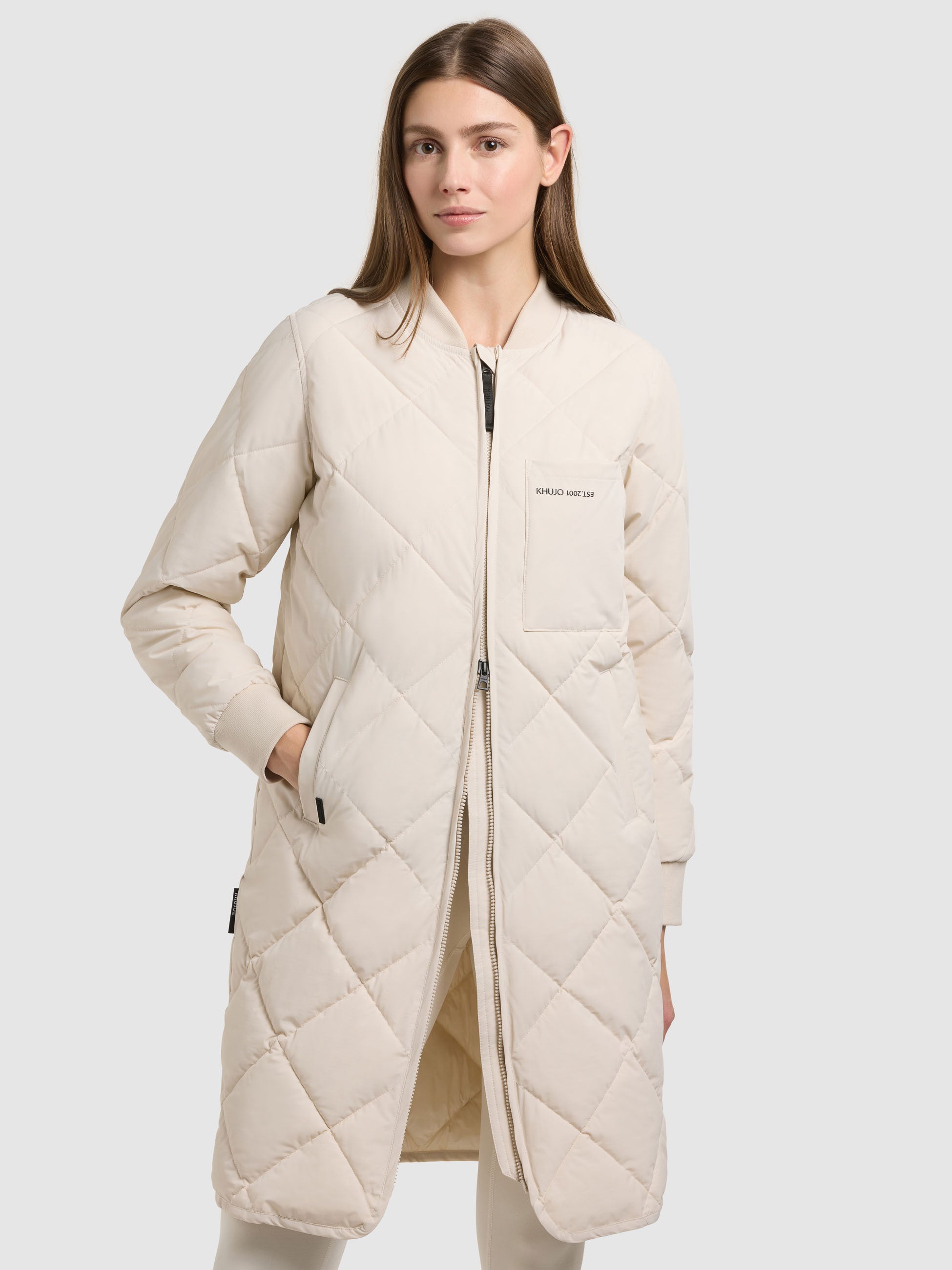 khujo-mantel-ymal2-oat-white-damen-kurzmantel-steppmantel-regular-fit image 6