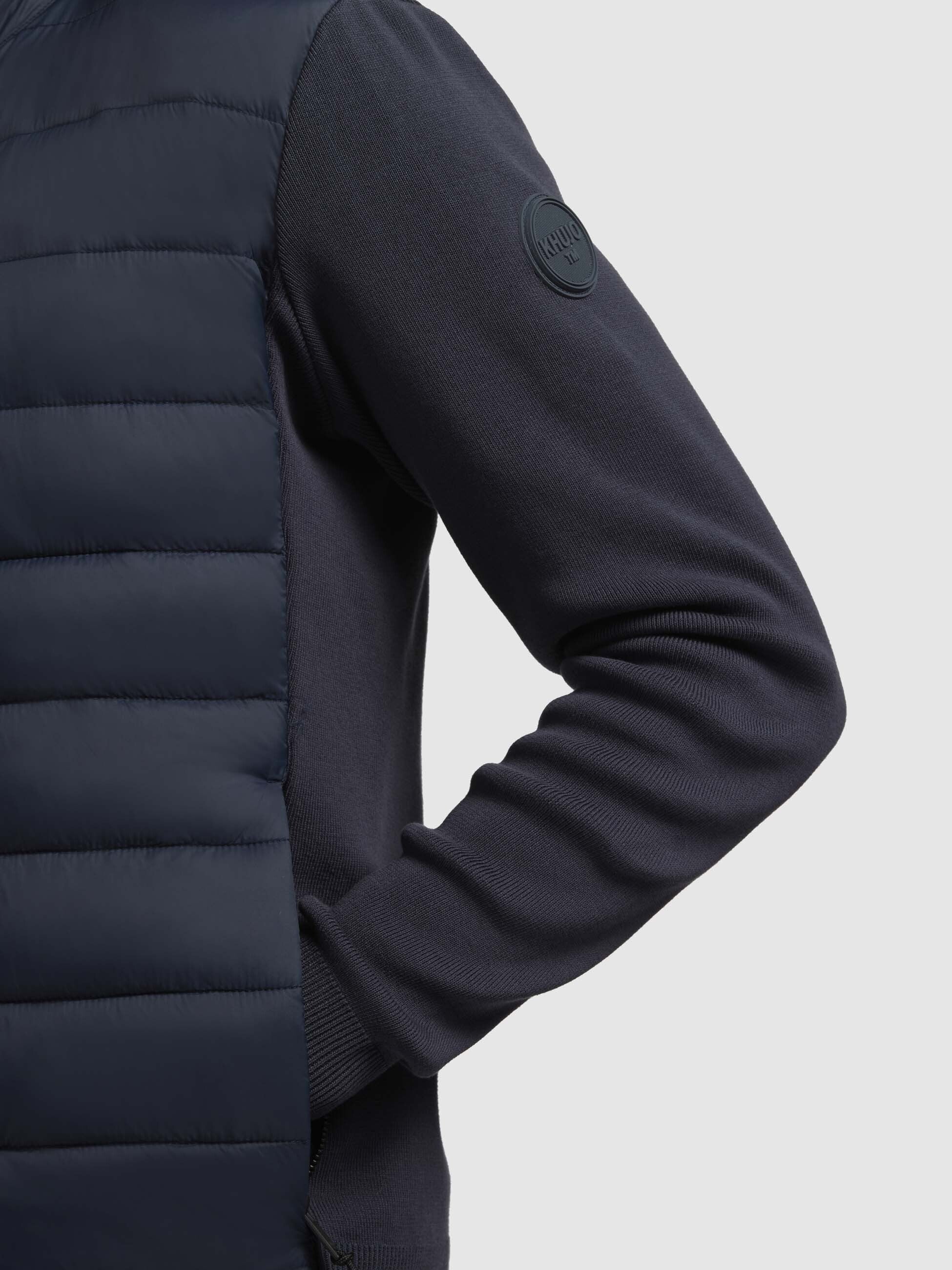 khujo-gideon-jacke-dunkelblau-herren-sommerjacke-slim-fit-materialmix image 7