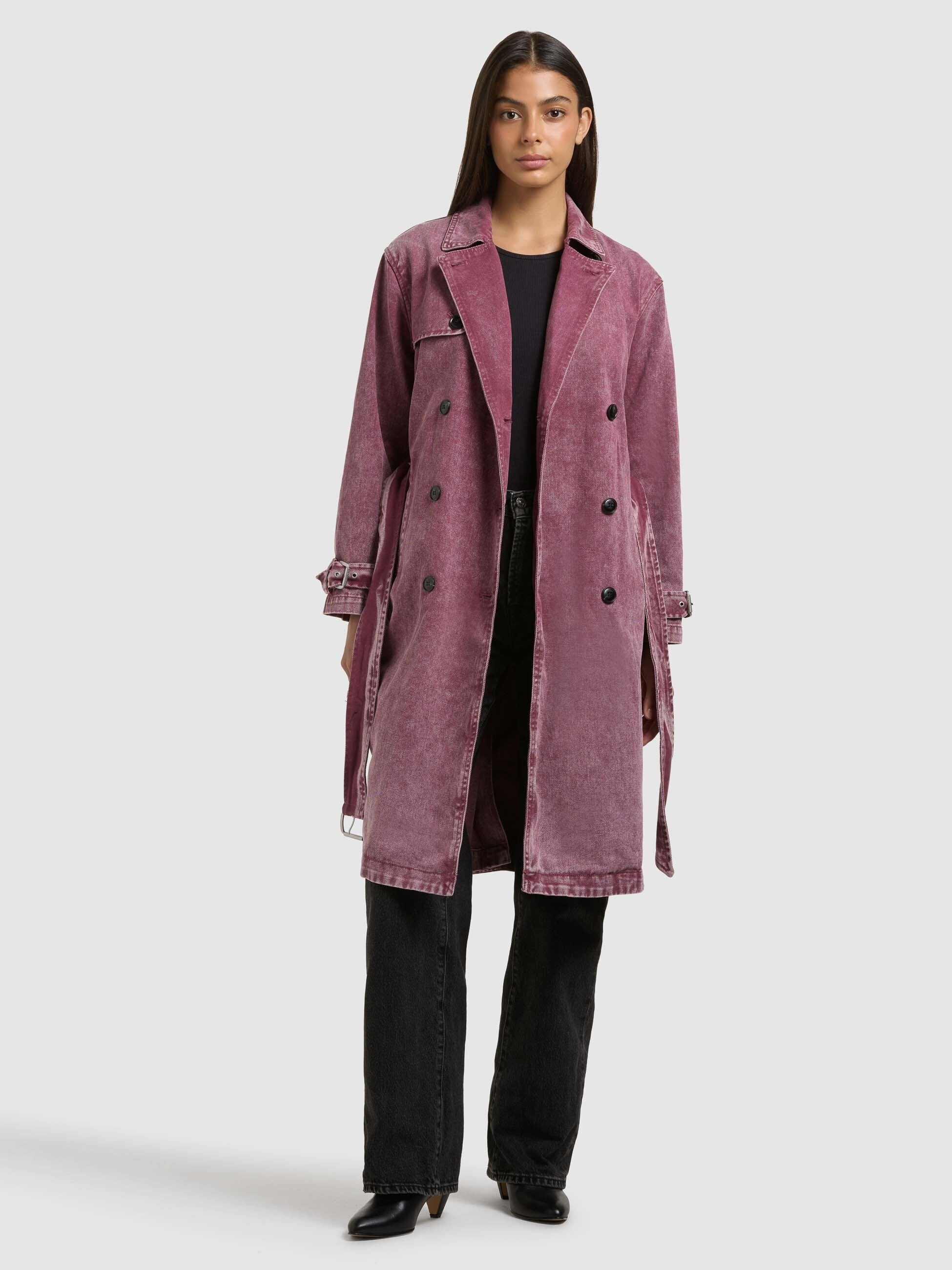 khujo-mantel-hera-fuchsia-damen-jeans-trench-denim image 1