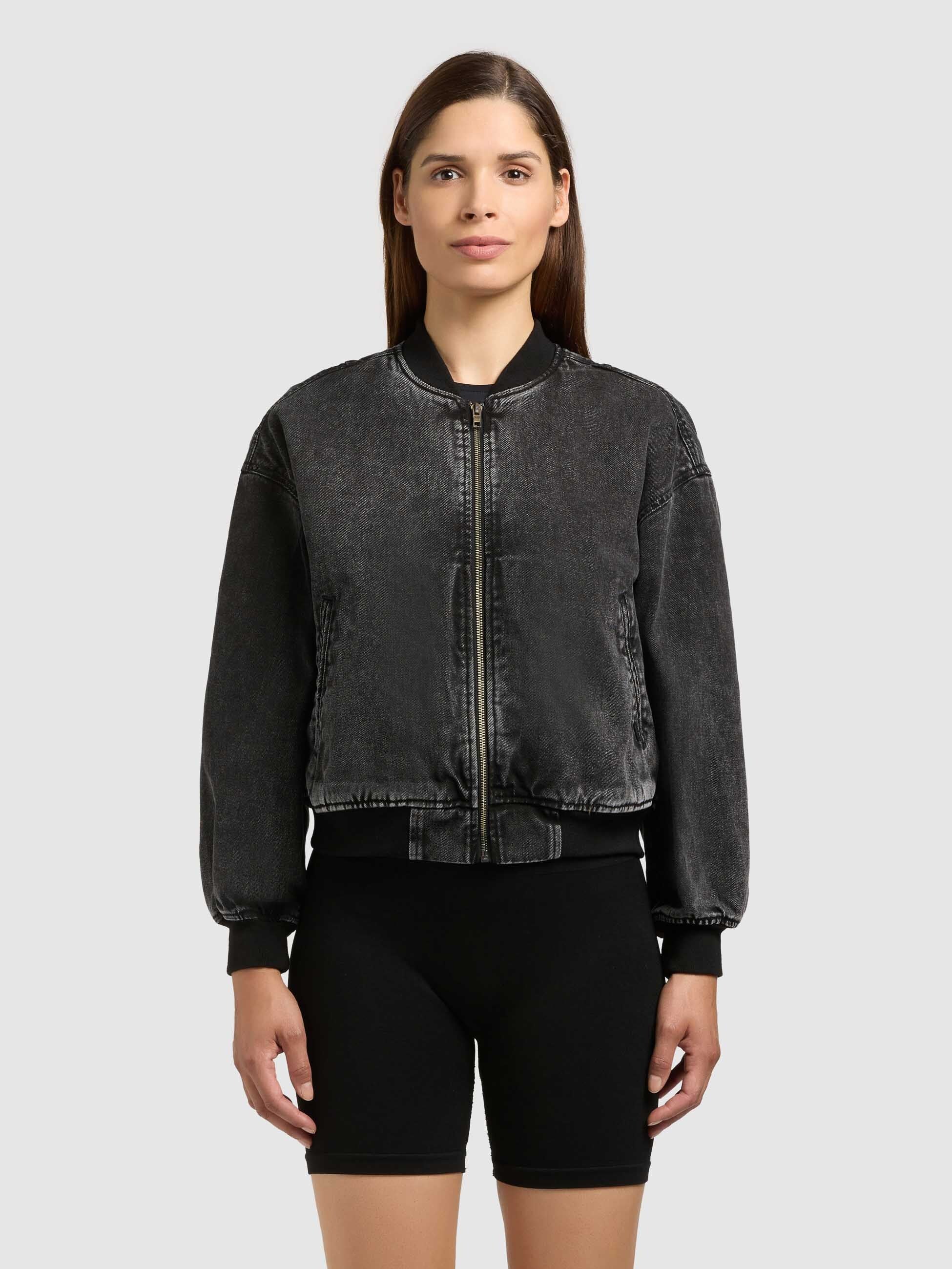 khujo-clara-black-damen-jeansjacke-blouson-bomberjacke image 4
