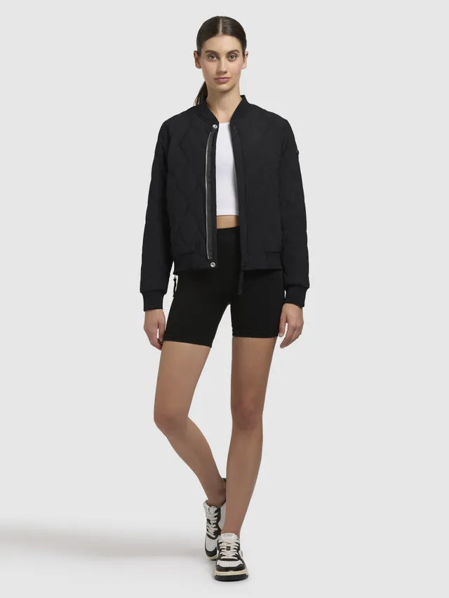 khujo-jacke-feen-schwarz-leichte-stepp-bomberjacke-damen image 1