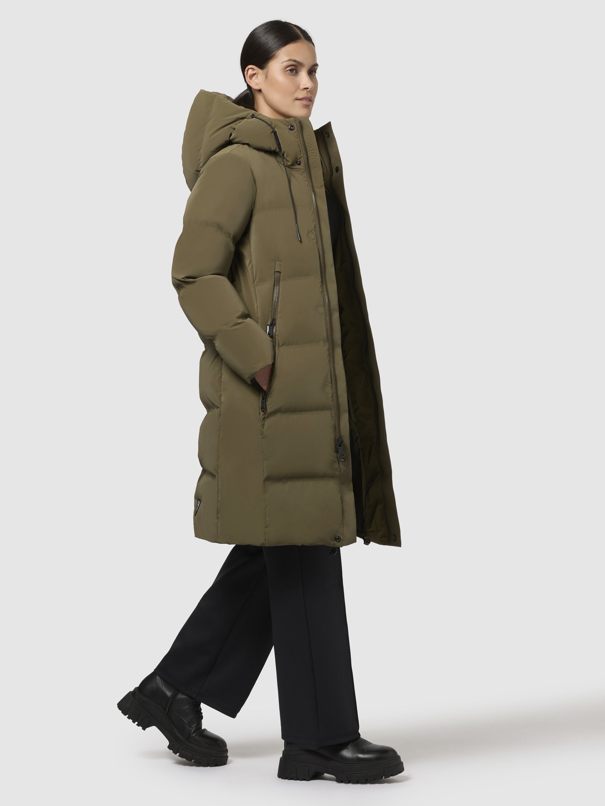 khujo-loni-damen-steppmantel-khaki image 2