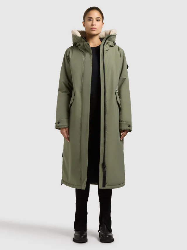 khujo-coat-agneta2-muted-green-leicht-wattierter-wintermantel image 1