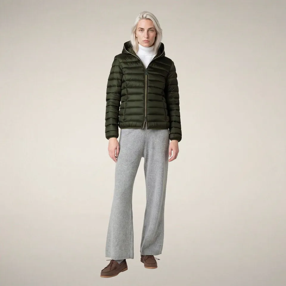 save-the-duck-alexis-damen-pufferjacke-mit-kapuze-waldgr-n-plumtech image 1
