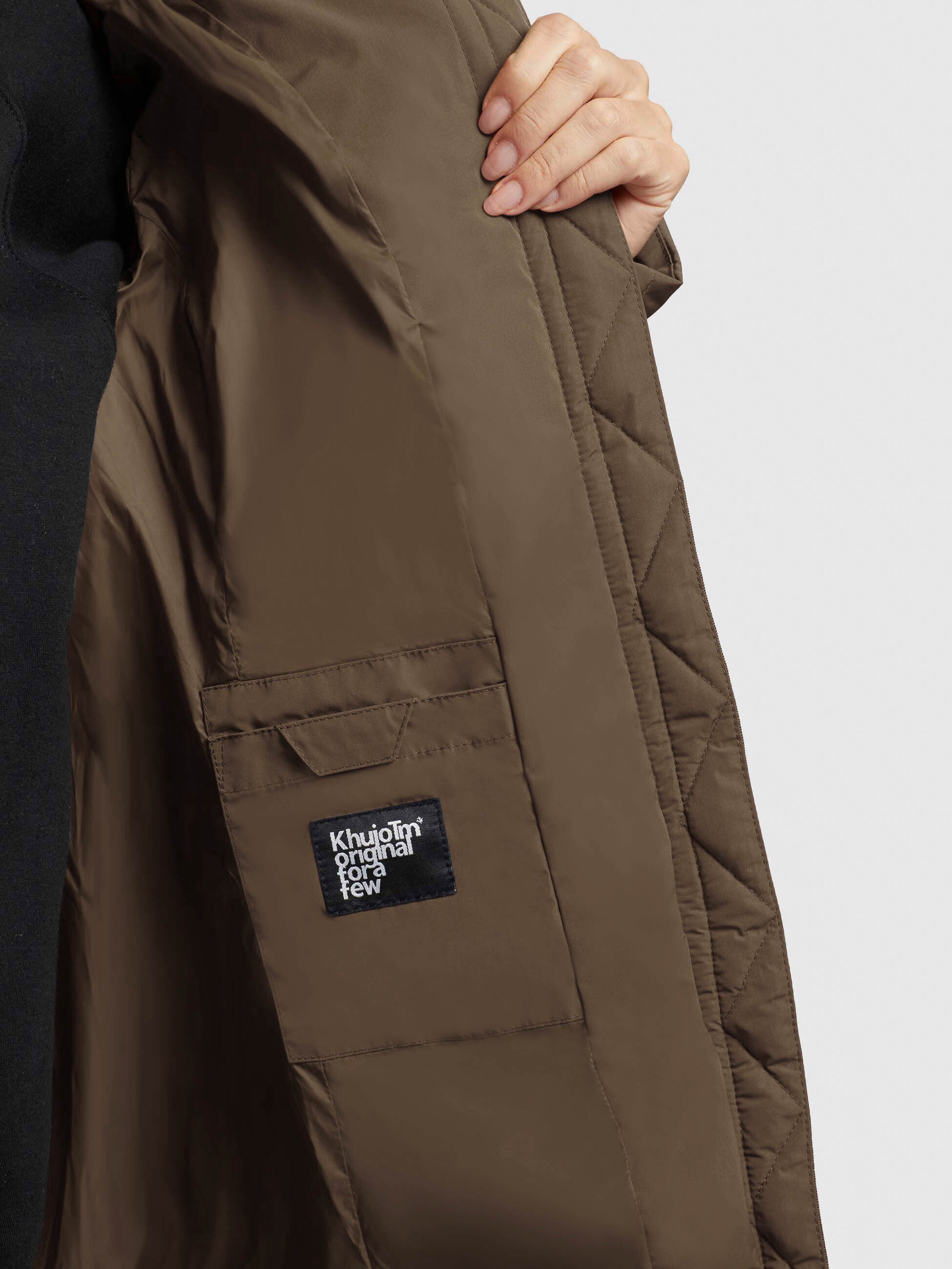 khujo-mantel-tynse-braun-wadenlanger-damen-steppmantel-regular-fit-mit-kapuze image 8
