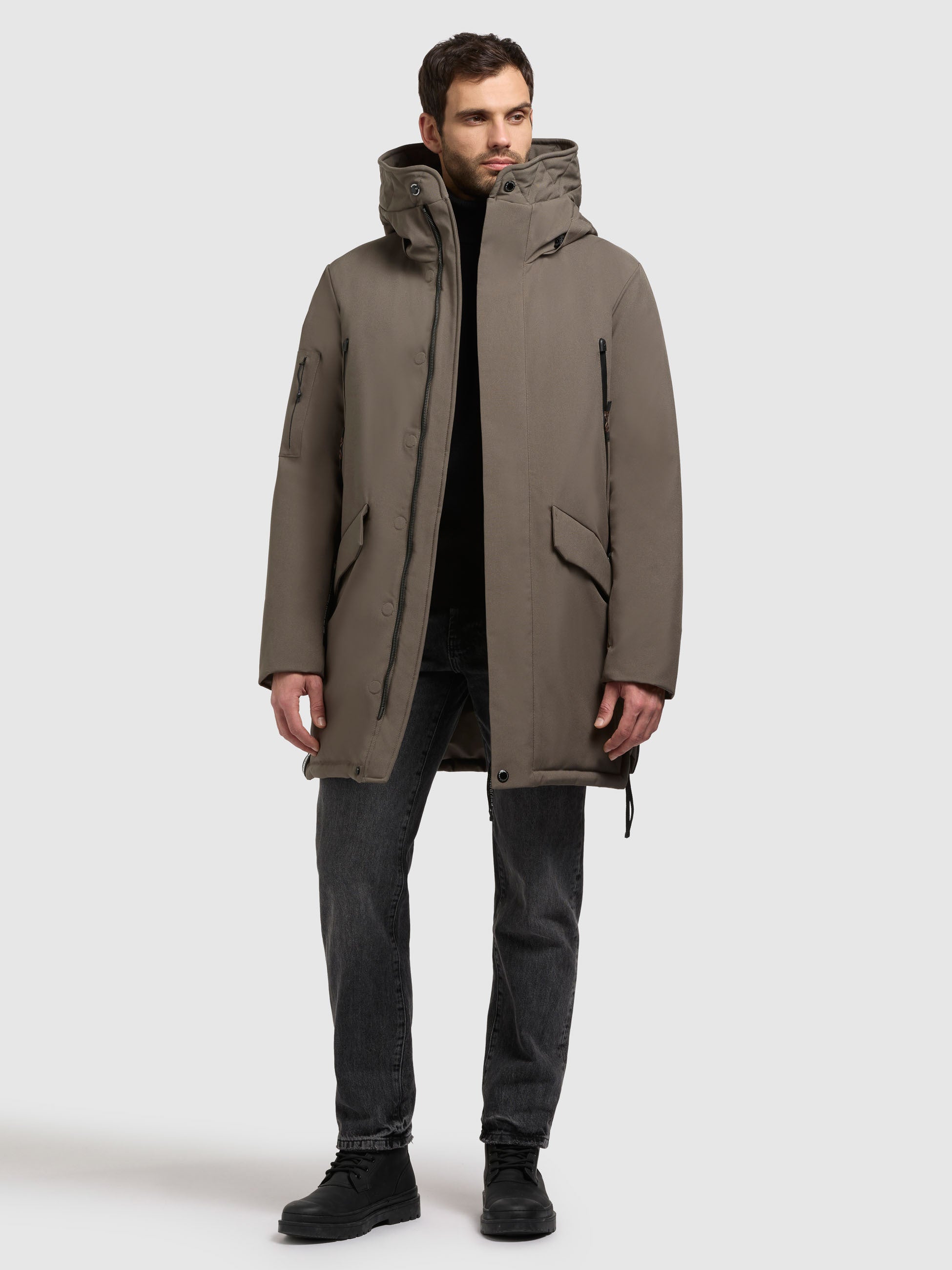 khujo-carl2-mantel-khaki-herren-parka-loose-fit image 6