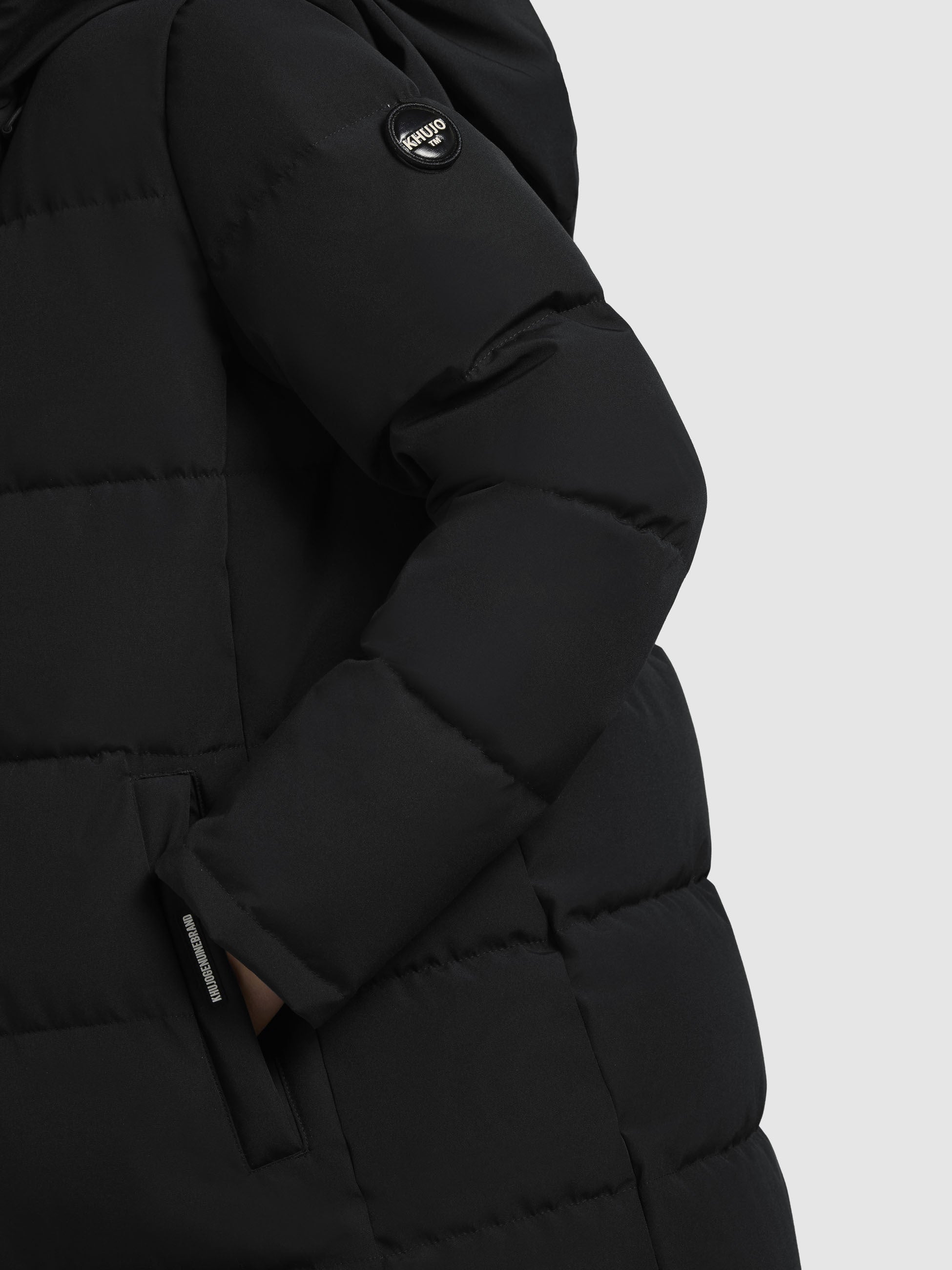 khujo-claresse-teddy-damen-steppmantel-schwarz-wadenlang-mit-kunstfell image 8